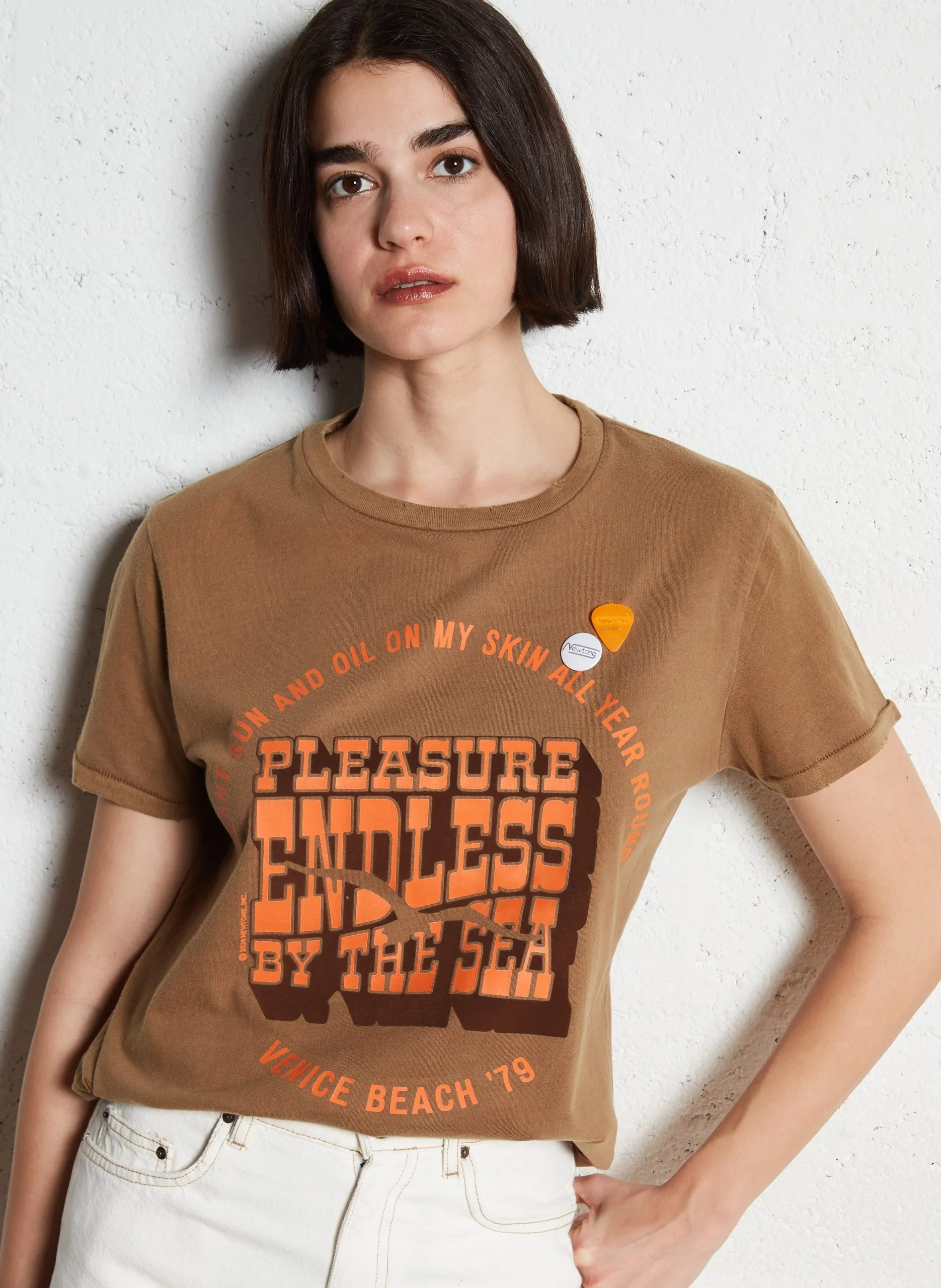 Baumwoll-Pullover mit Rundhalsausschnitt Braun STARLIGHT ENDLESS