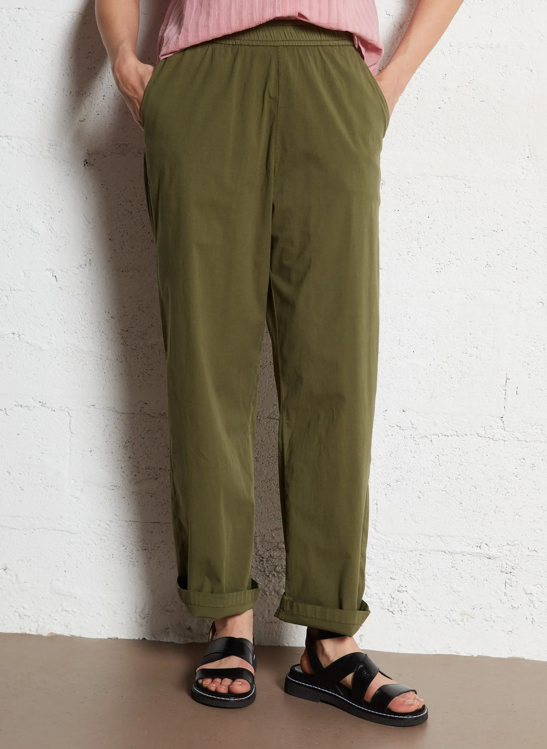 Fallschirmhose aus Baumwoll-Mix Grun CAPRI