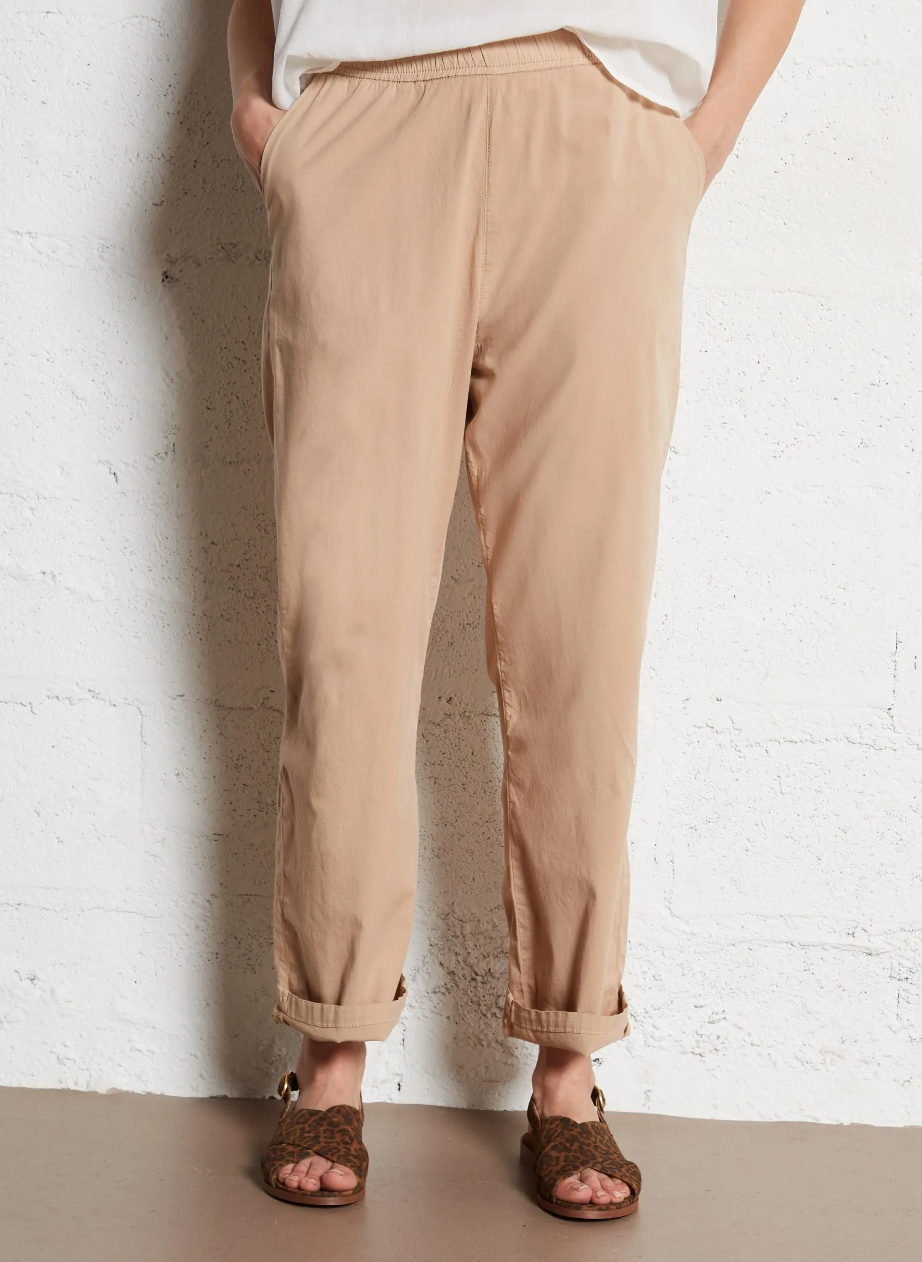 Fallschirmhose aus Baumwoll-Mix Braun CAPRI