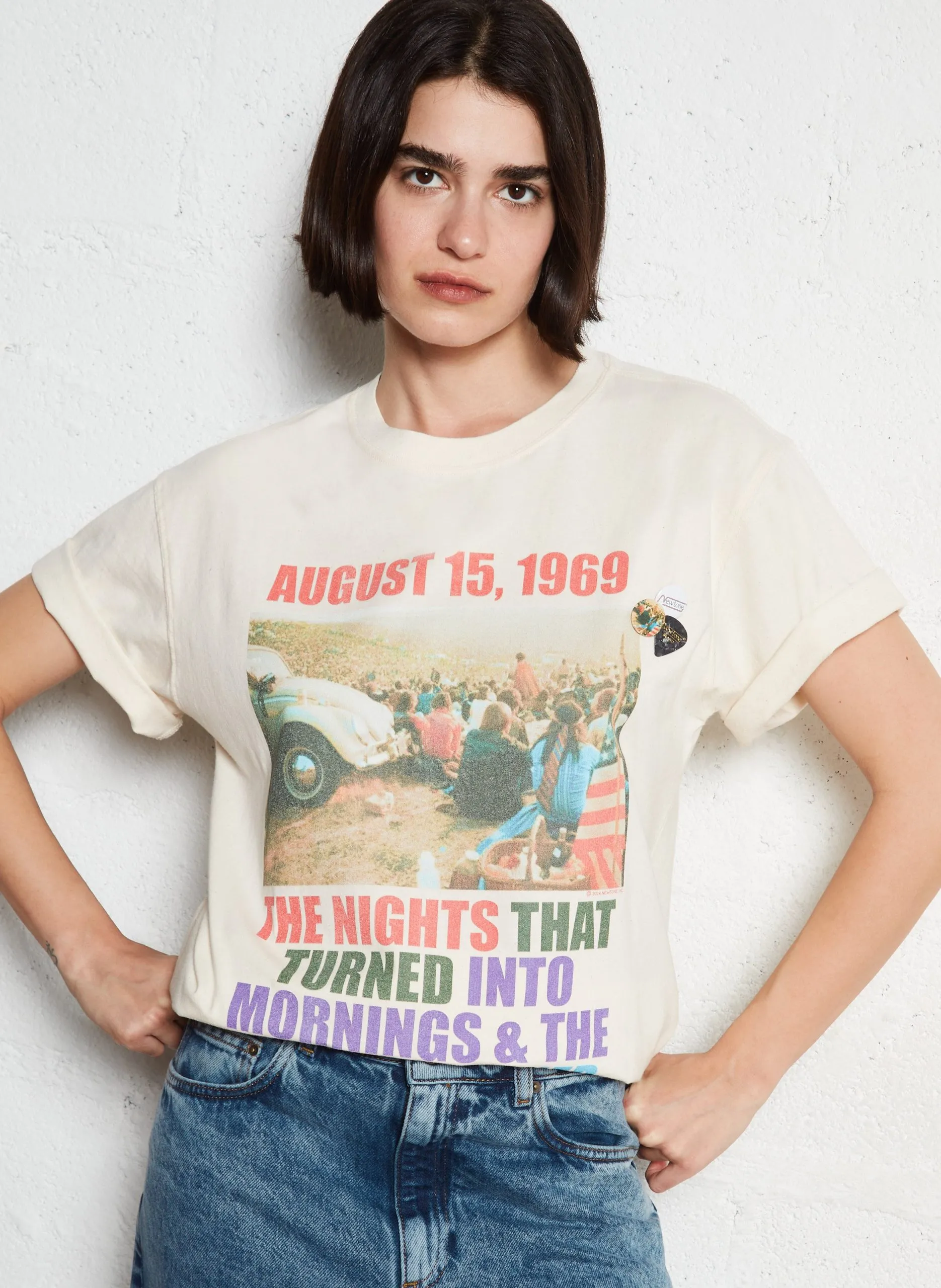 Baumwoll-Pullover mit Rundhalsausschnitt Beige STOCK