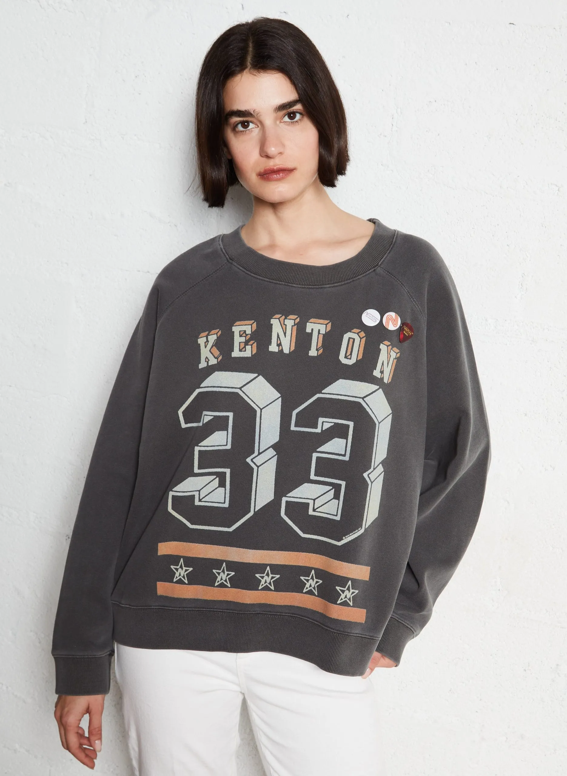 Rundhals-Sweatshirt aus Baumwoll-Mix Grau EGGER KENTON