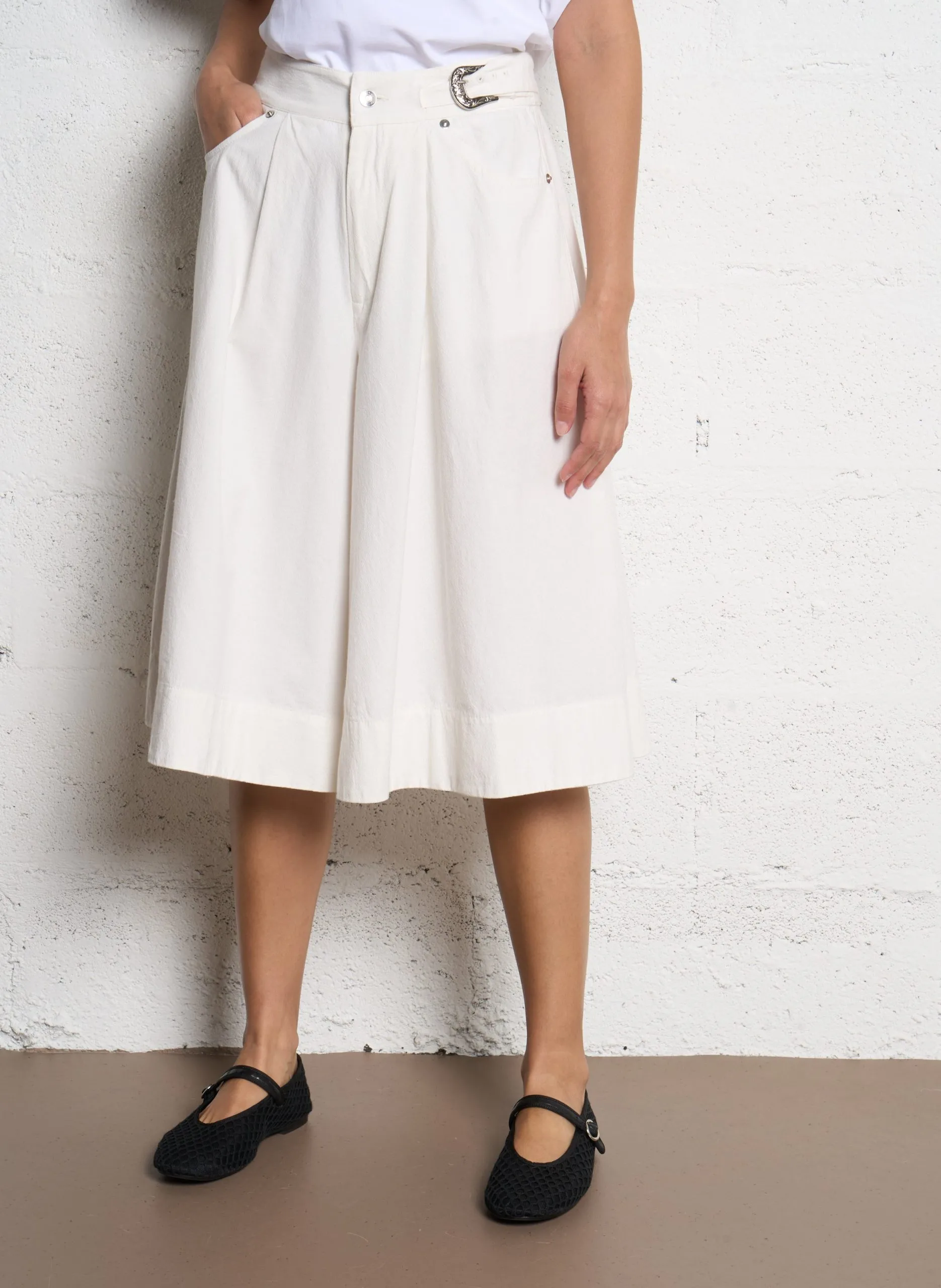 Culotte-Rock aus Baumwolle Weiss PIPERET