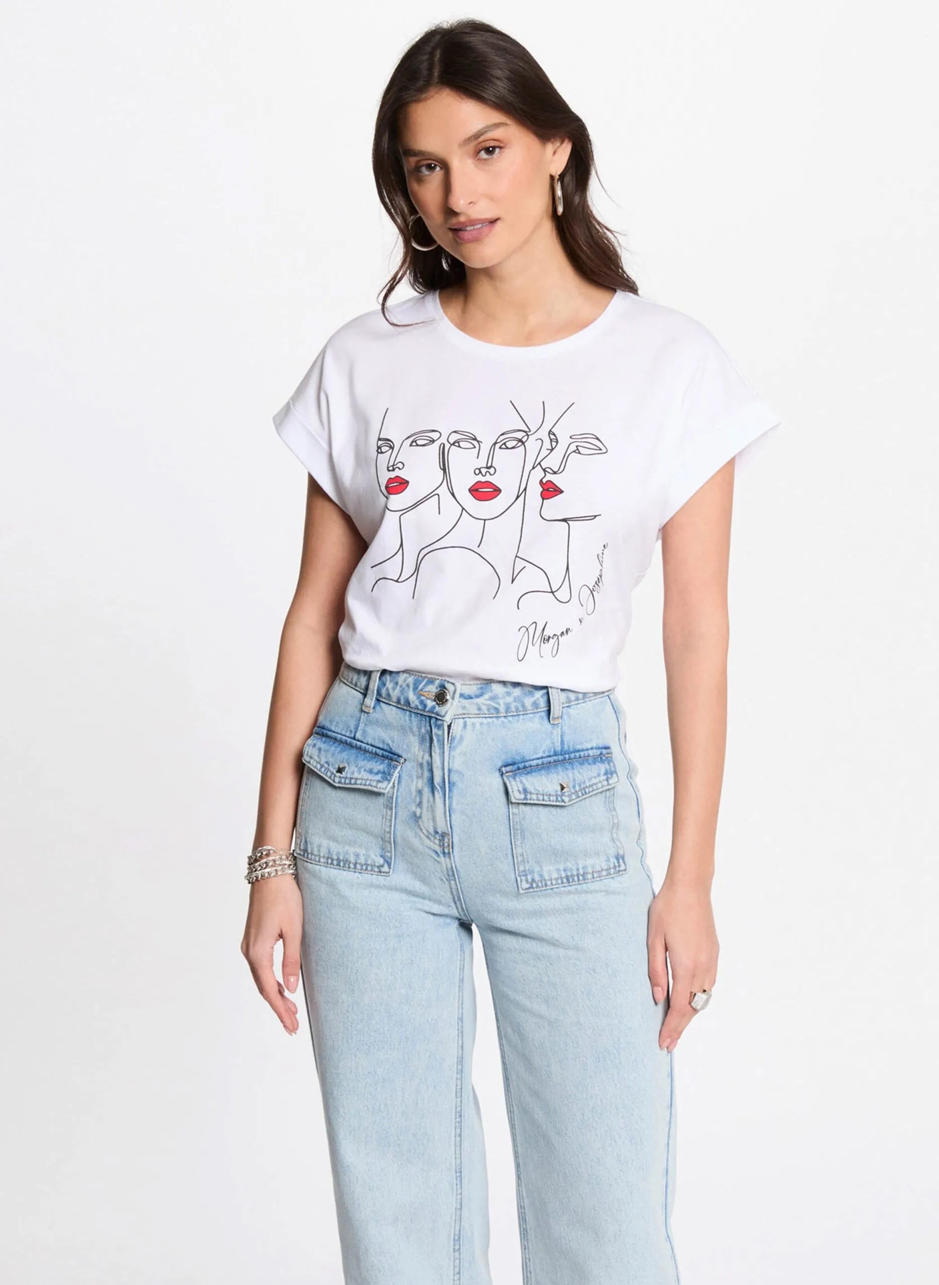 Rundhals-T-Shirt aus Bio-Baumwolle Schwarz 251-DJO