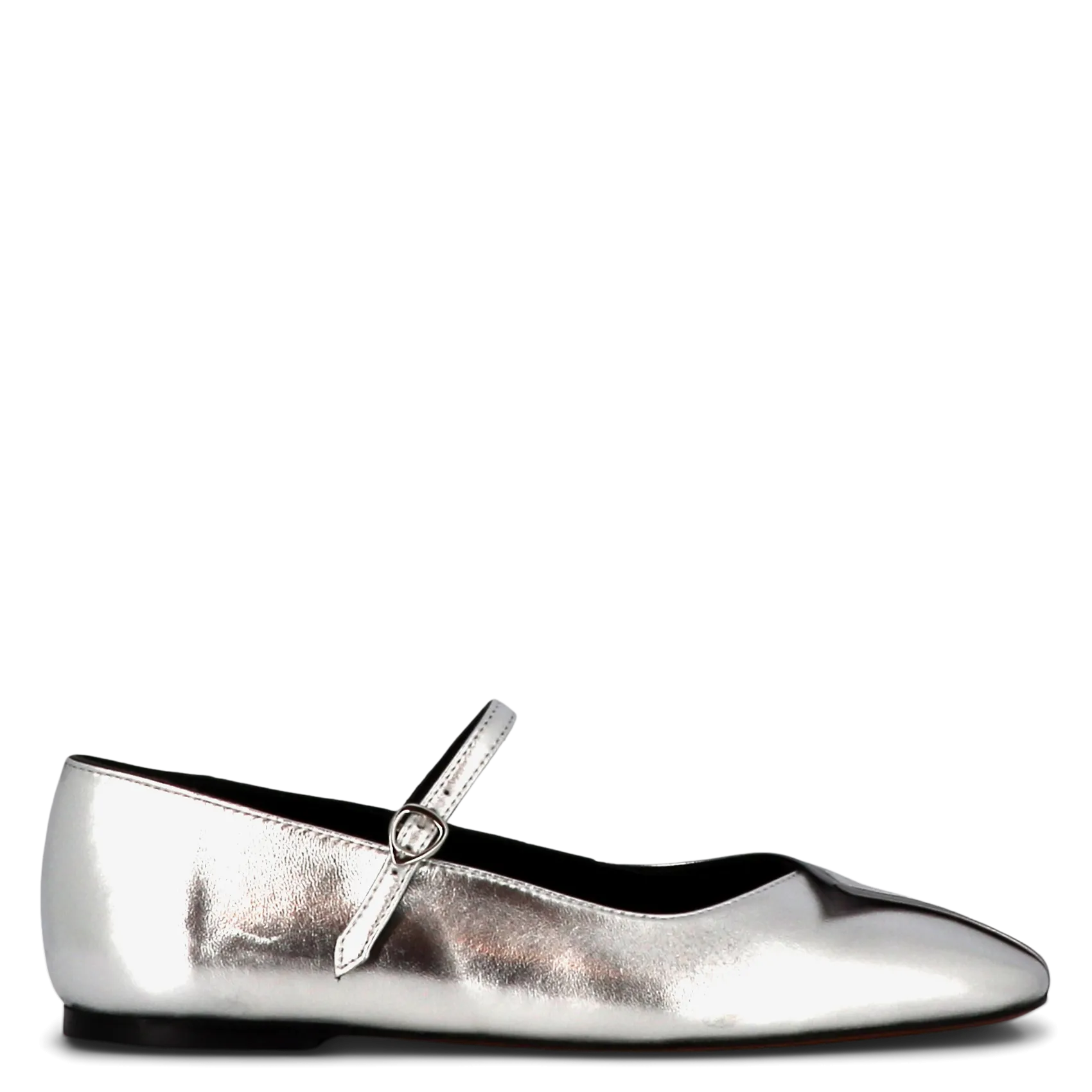 Ballerinas aus metallisiertem Leder Silber ARIANE