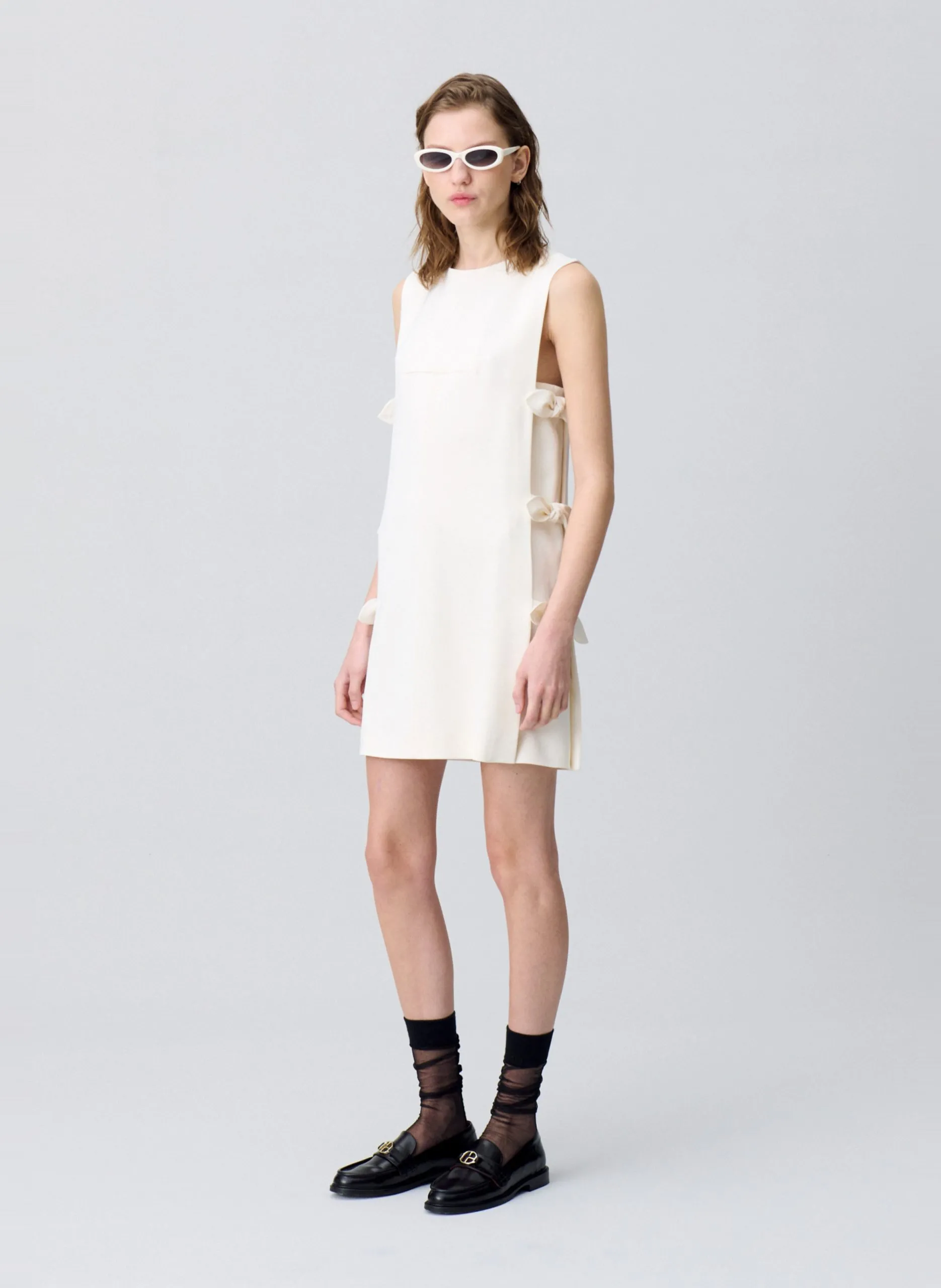 Ärmelloses Kurzkleid Weiss