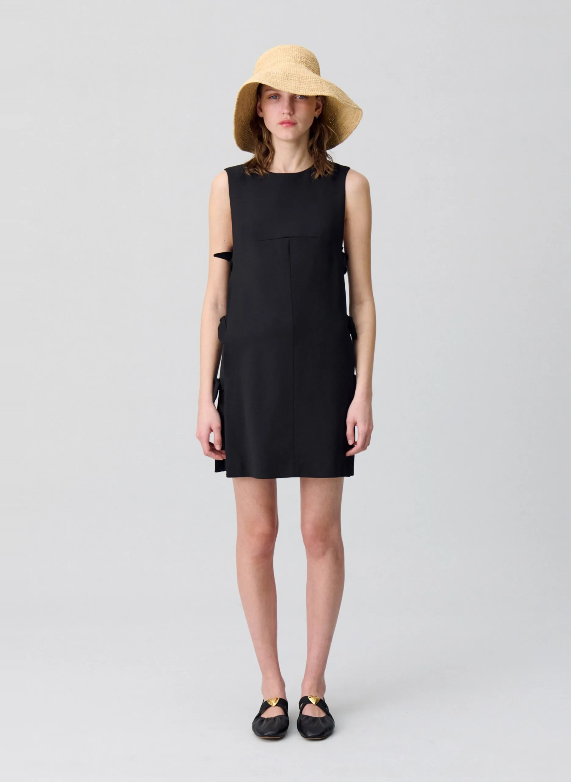 Ärmelloses Kurzkleid Schwarz