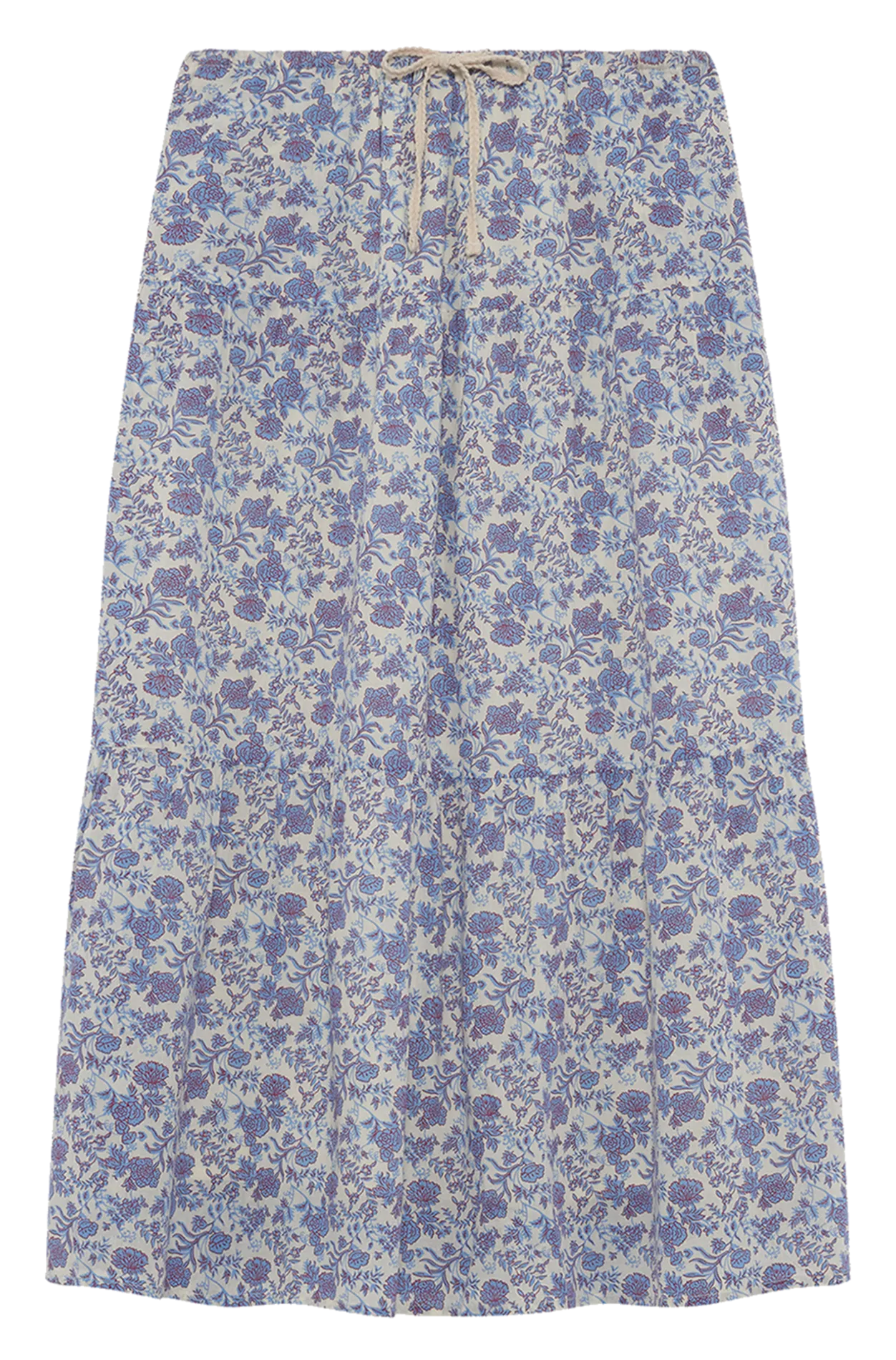 Ausgestellter Midi-Baumwollrock Beige SALOME