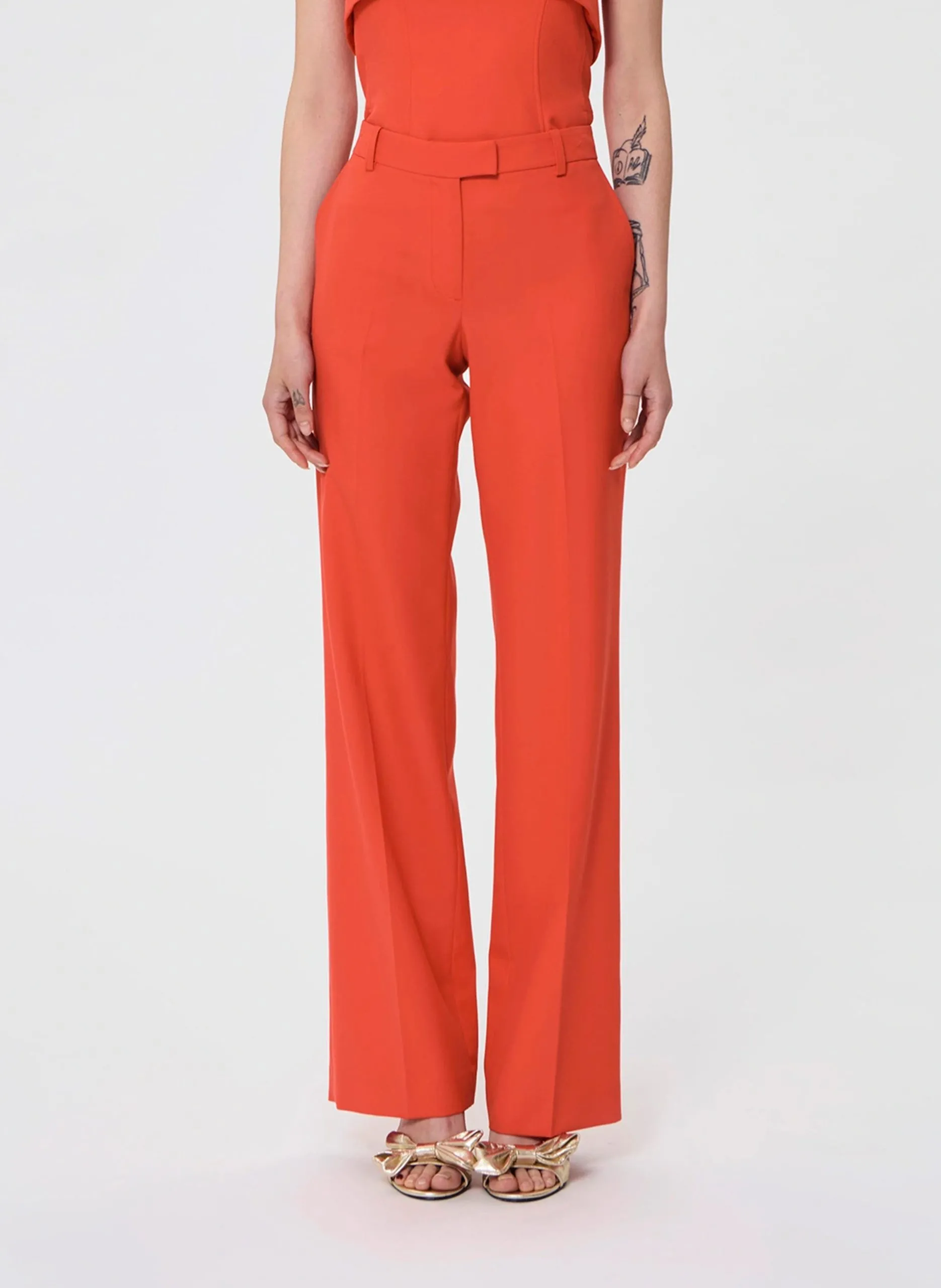 Gerade geschnittene Anzughose Rot POUPEE