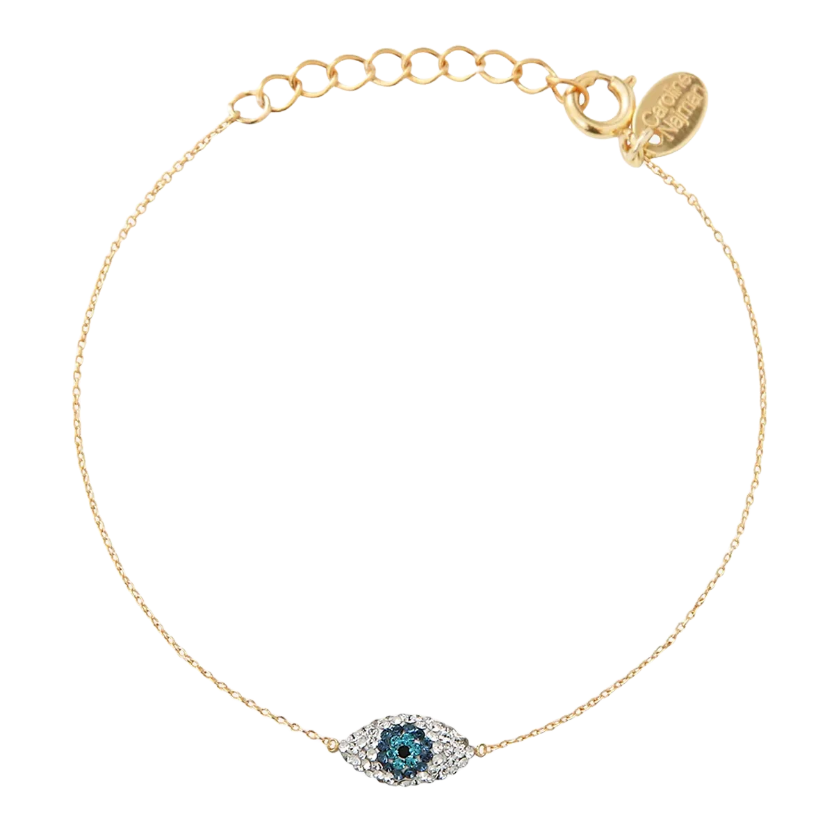 Armband aus vergoldetem Messing Blau KUCHI EYES