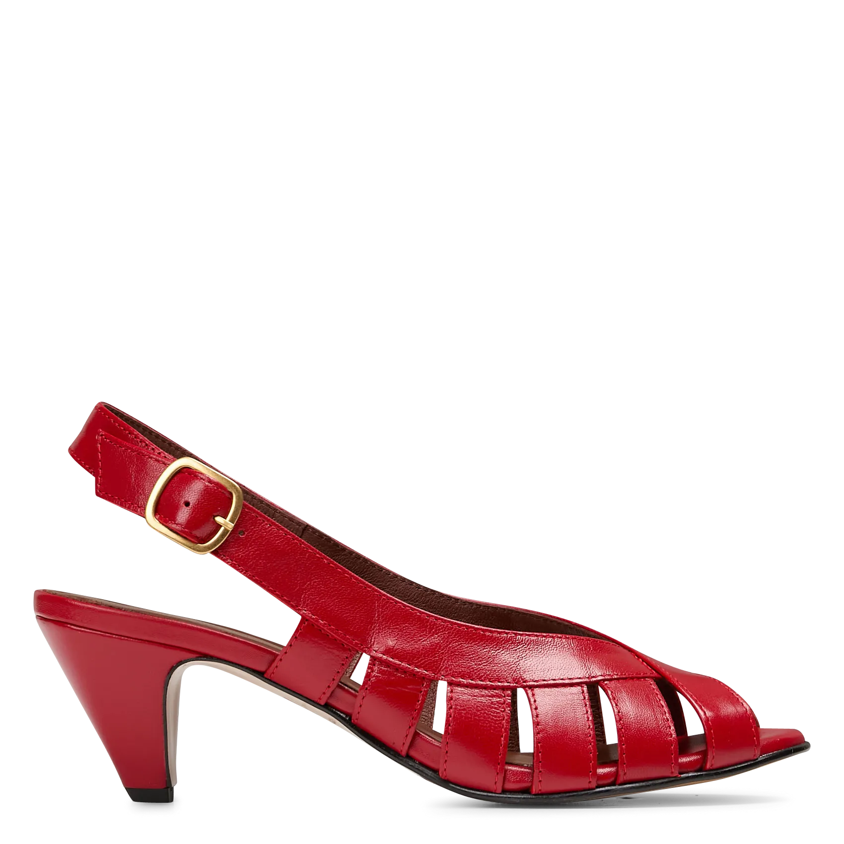 Hohe Riemchensandalen aus Leder Rot SOPHIE 50