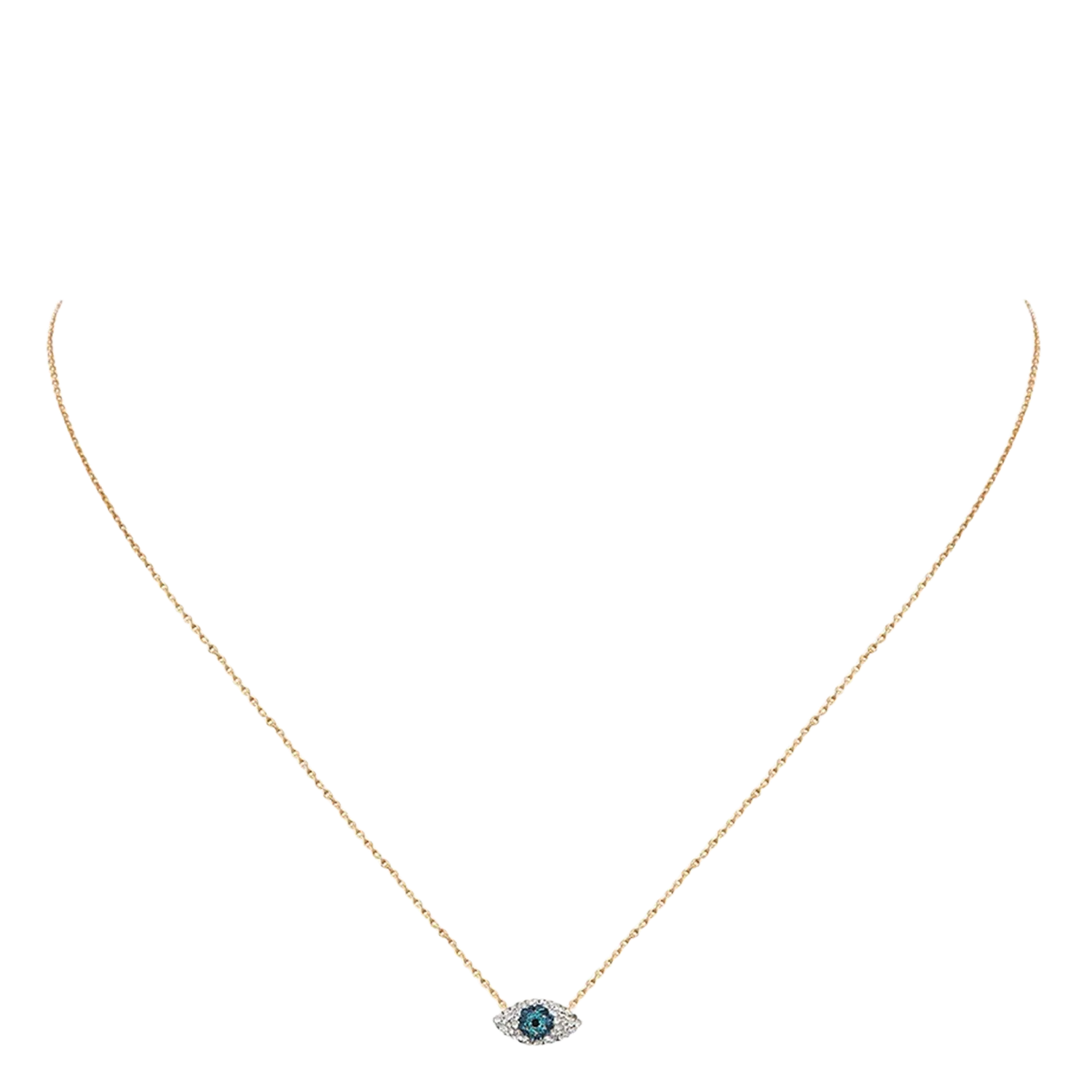 Perlenhalskette Blau KUCHI EYES