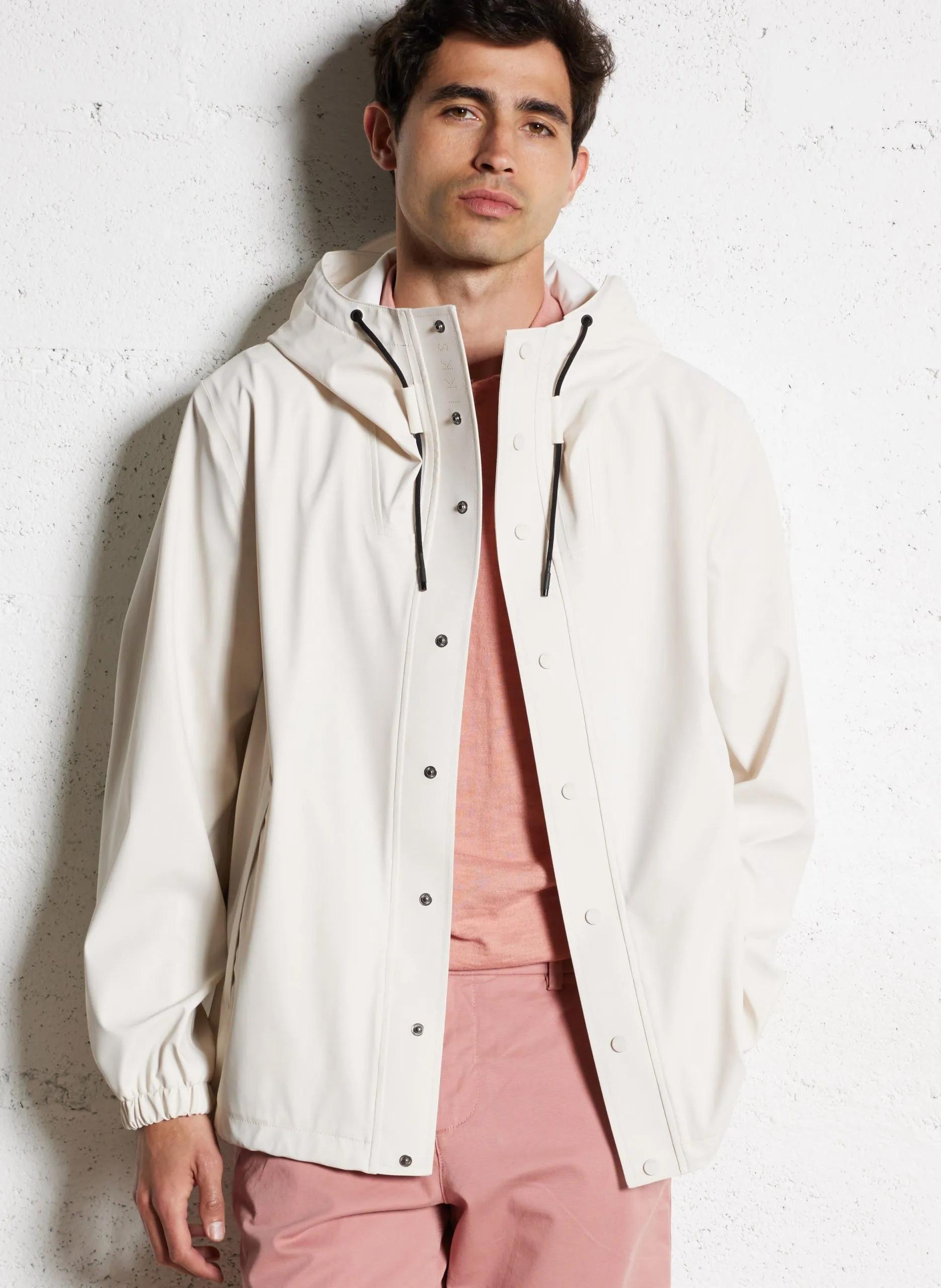 Regenjacke mit Stehkragen Weiss