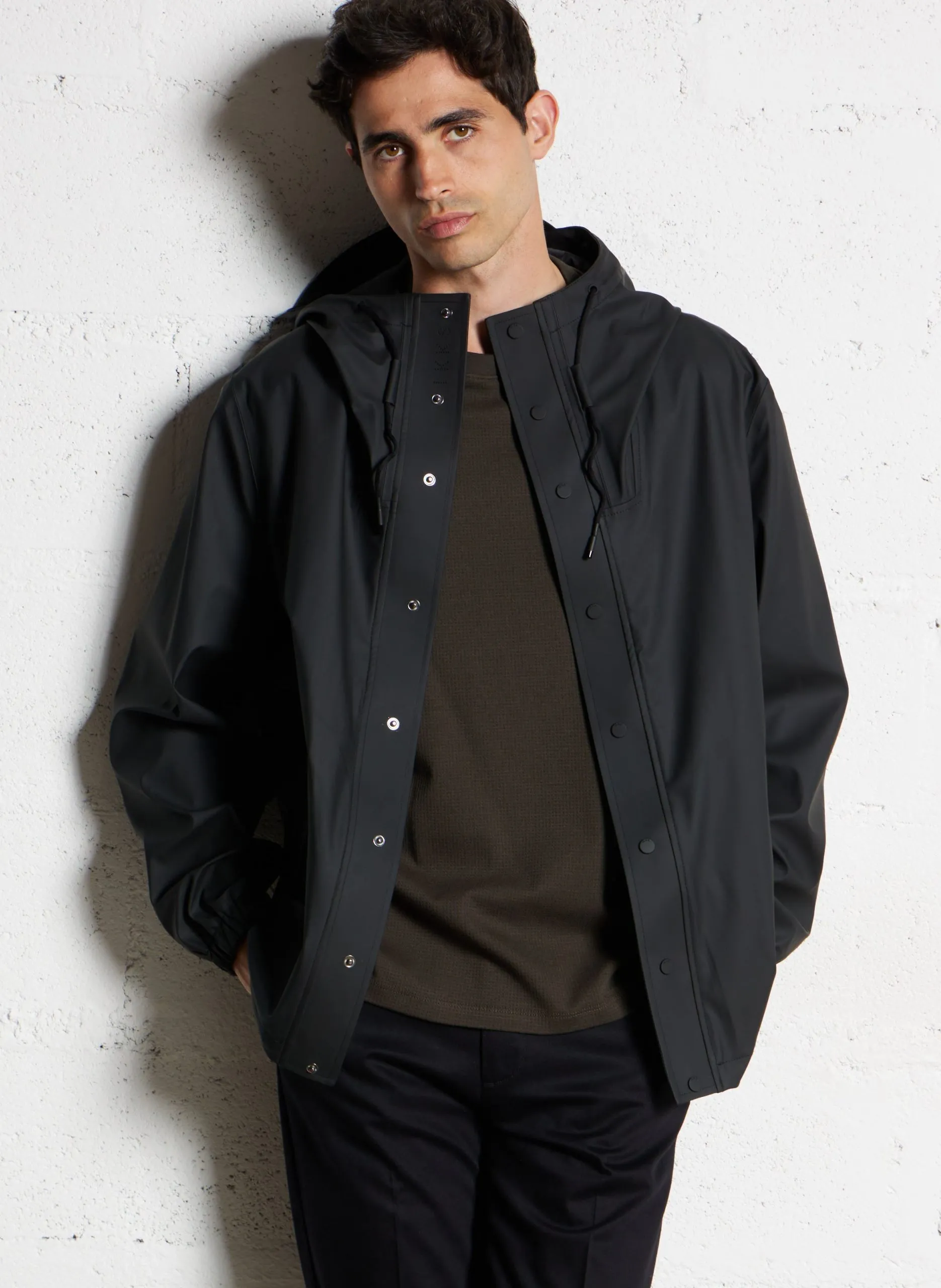 Regenjacke mit Stehkragen Schwarz