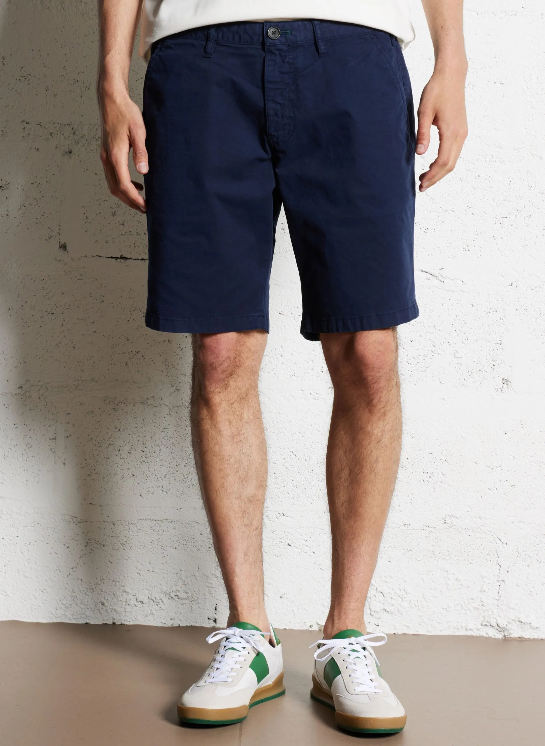 Gerade geschnittene Shorts aus Bio-Baumwoll-Mix Blau