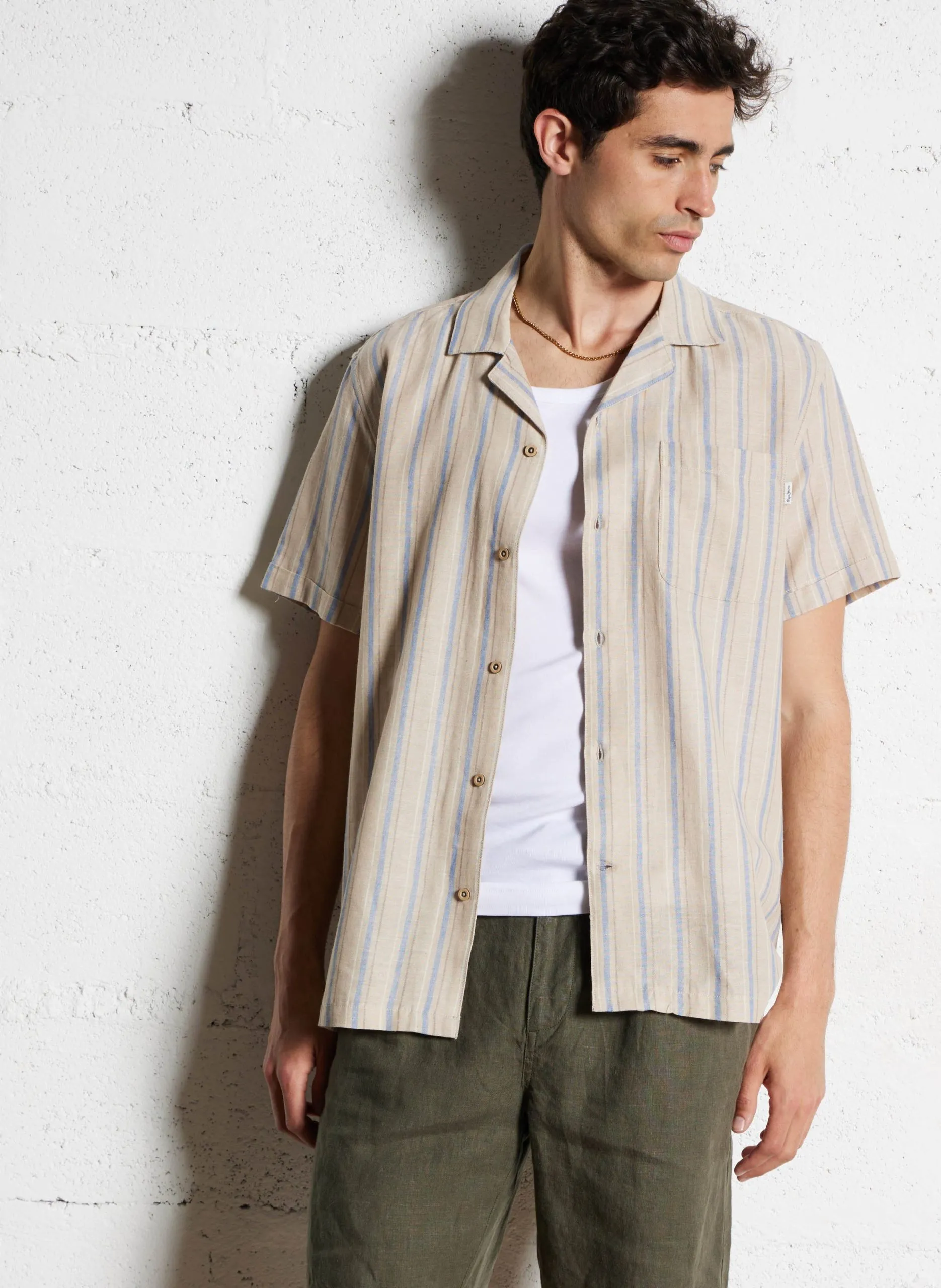 Klassisches Baumwollhemd Beige