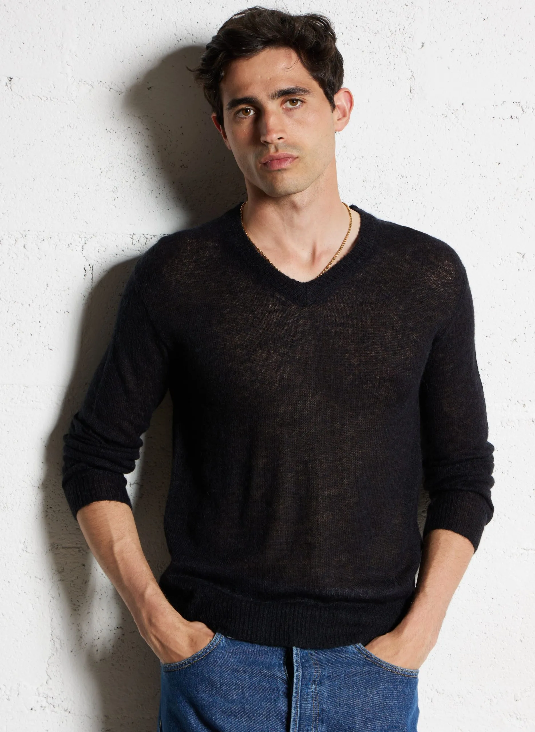 Pullover mit V-Ausschnitt Schwarz