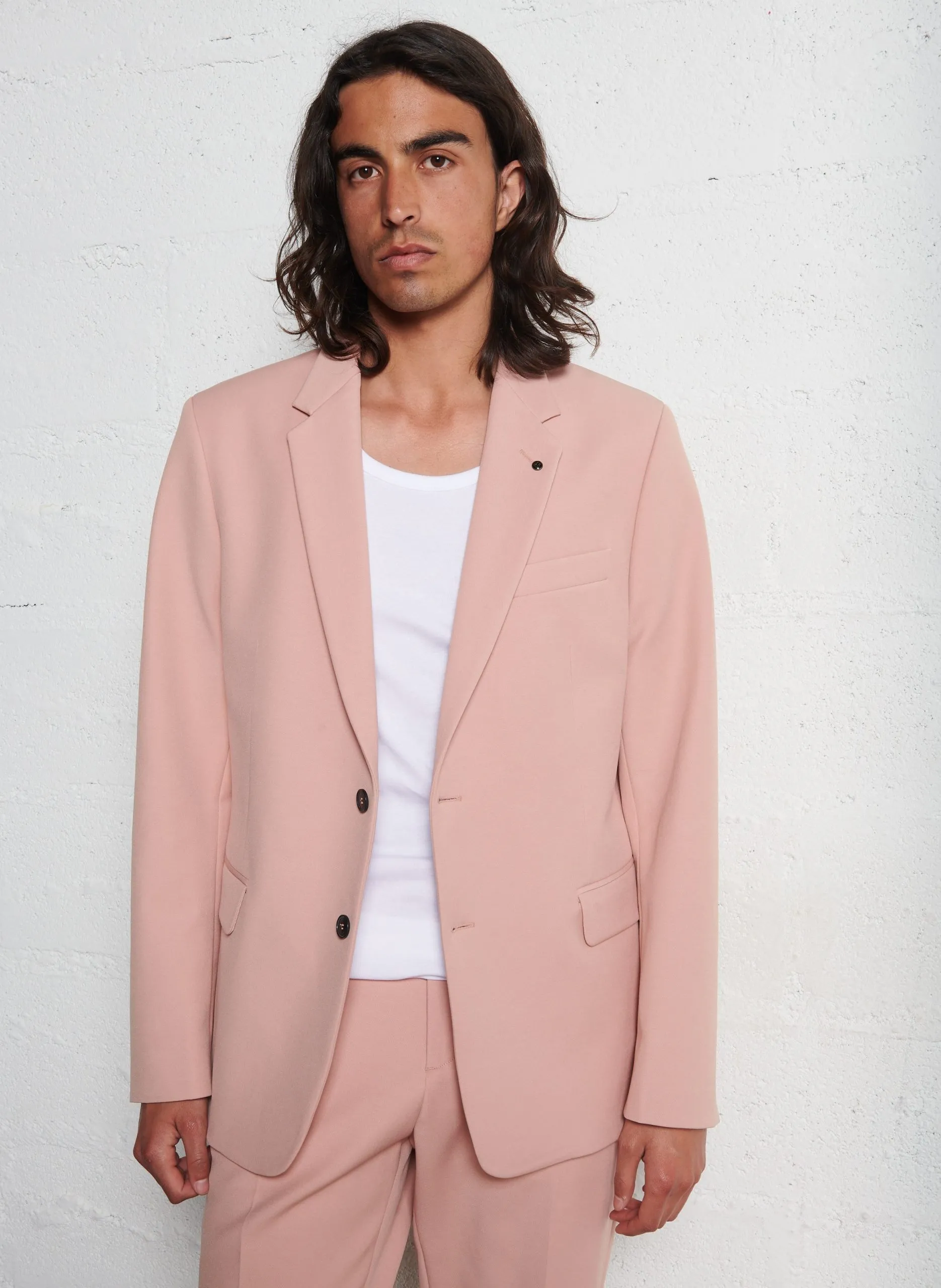 Blazer mit Knopfleiste Rosa