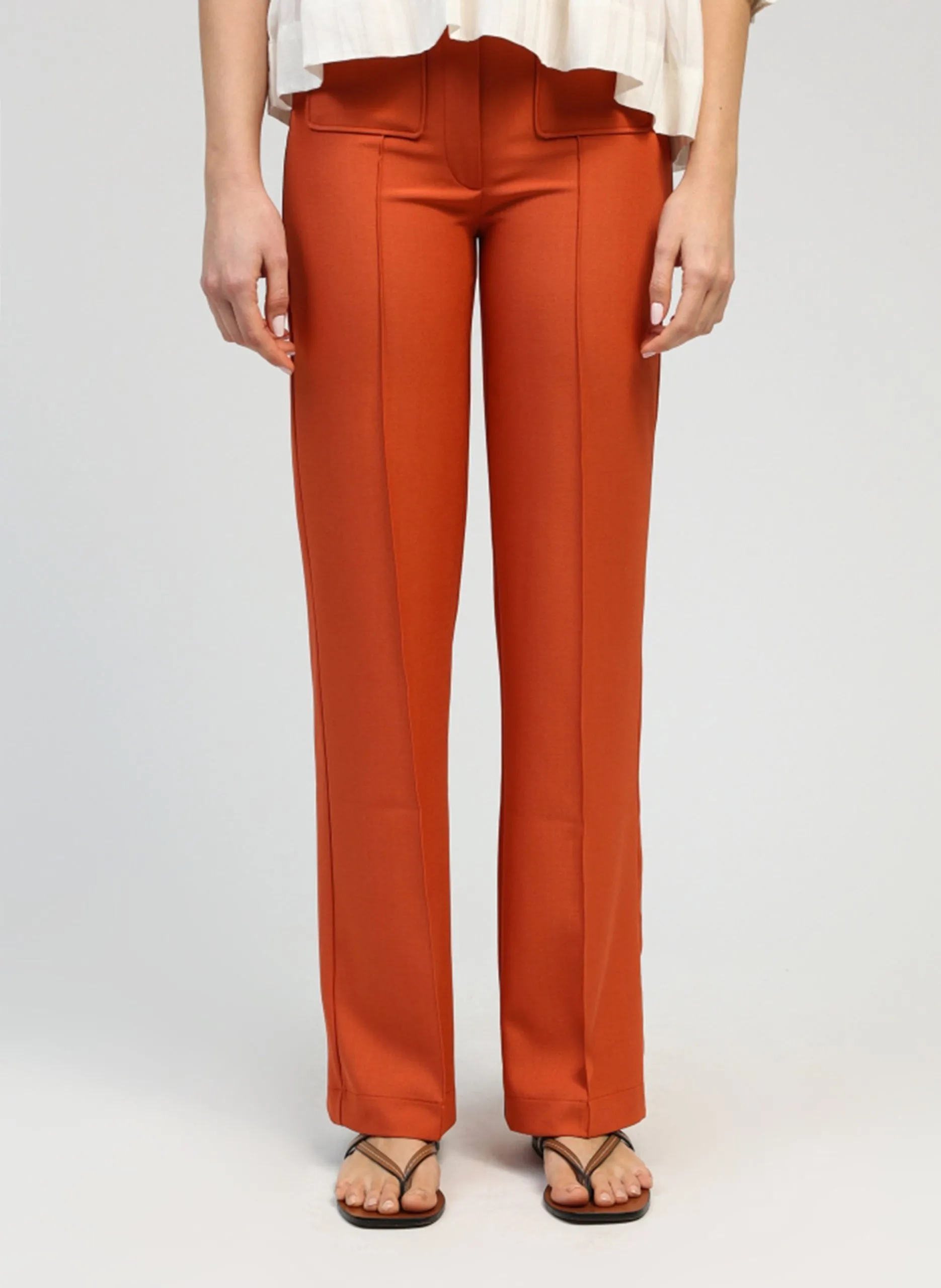 Bundfaltenhose - gerader Schnitt Orange PADY