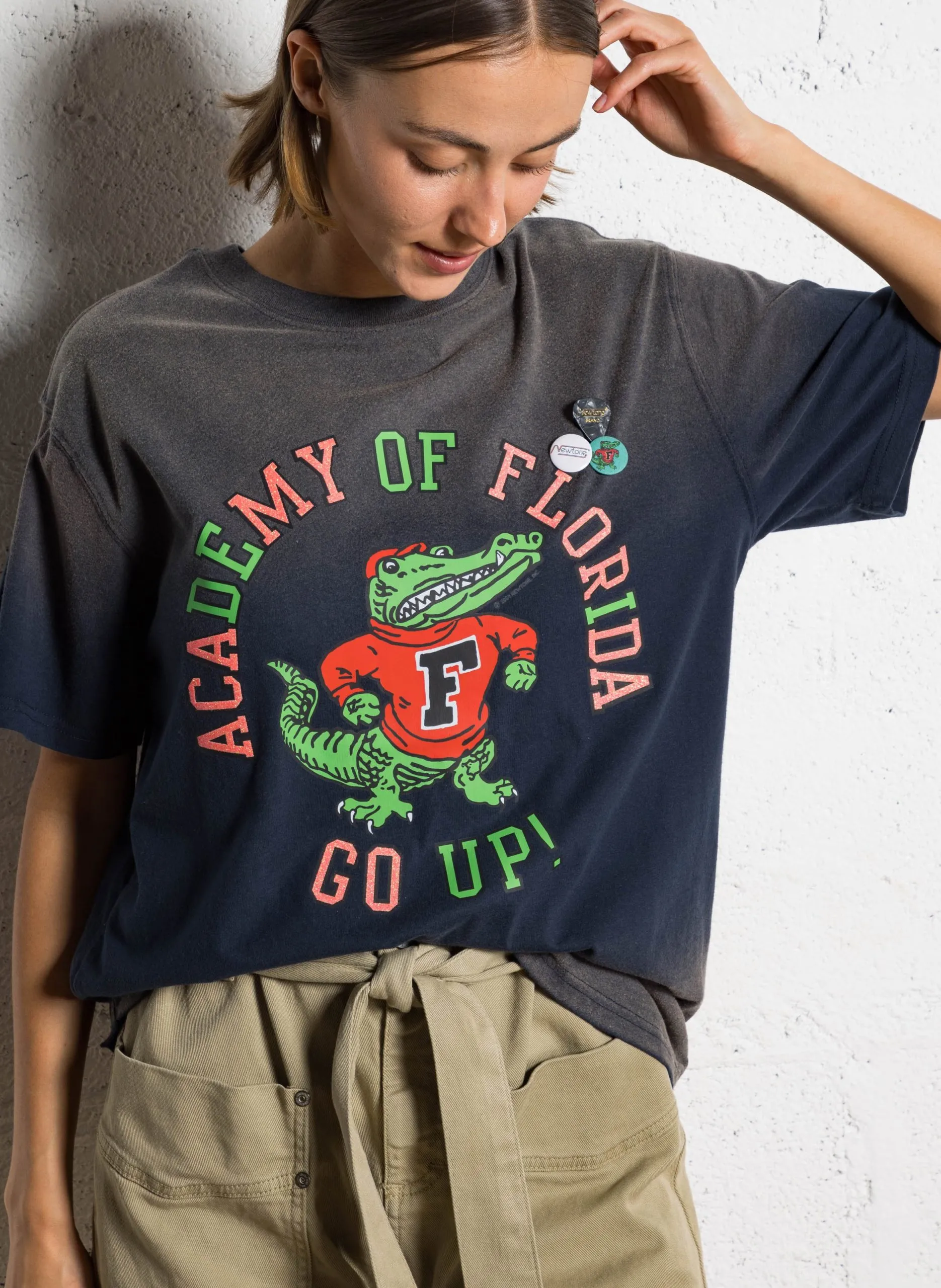 Baumwoll-Pullover mit Rundhalsausschnitt Blau GO UP