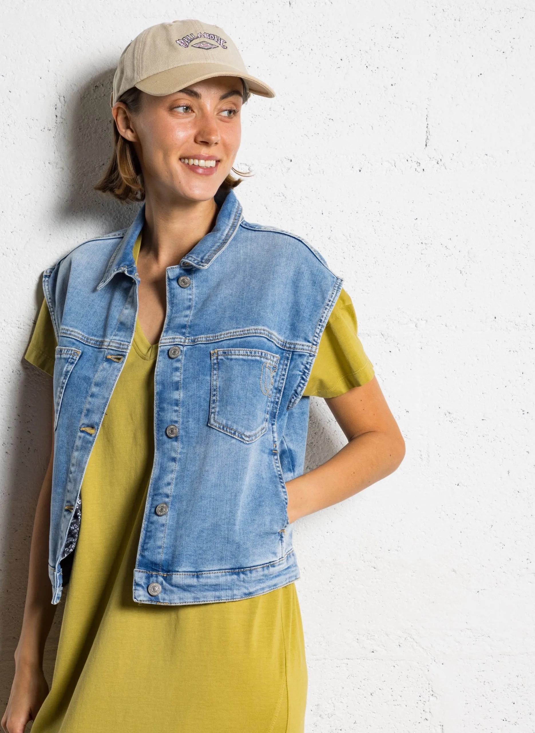 Gerade geschnittene Jacke aus Baumwoll-Mix Blau MALLARD