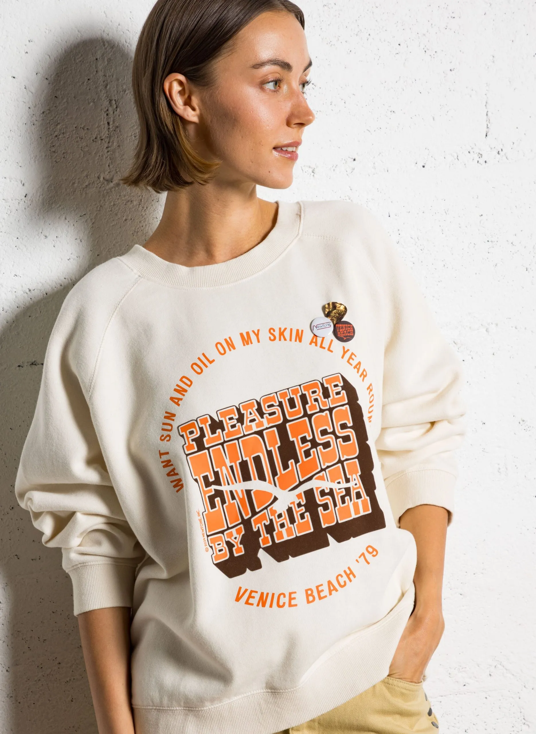 Bedruckter Oversized-Sweater Beige EGGER ENDLESS