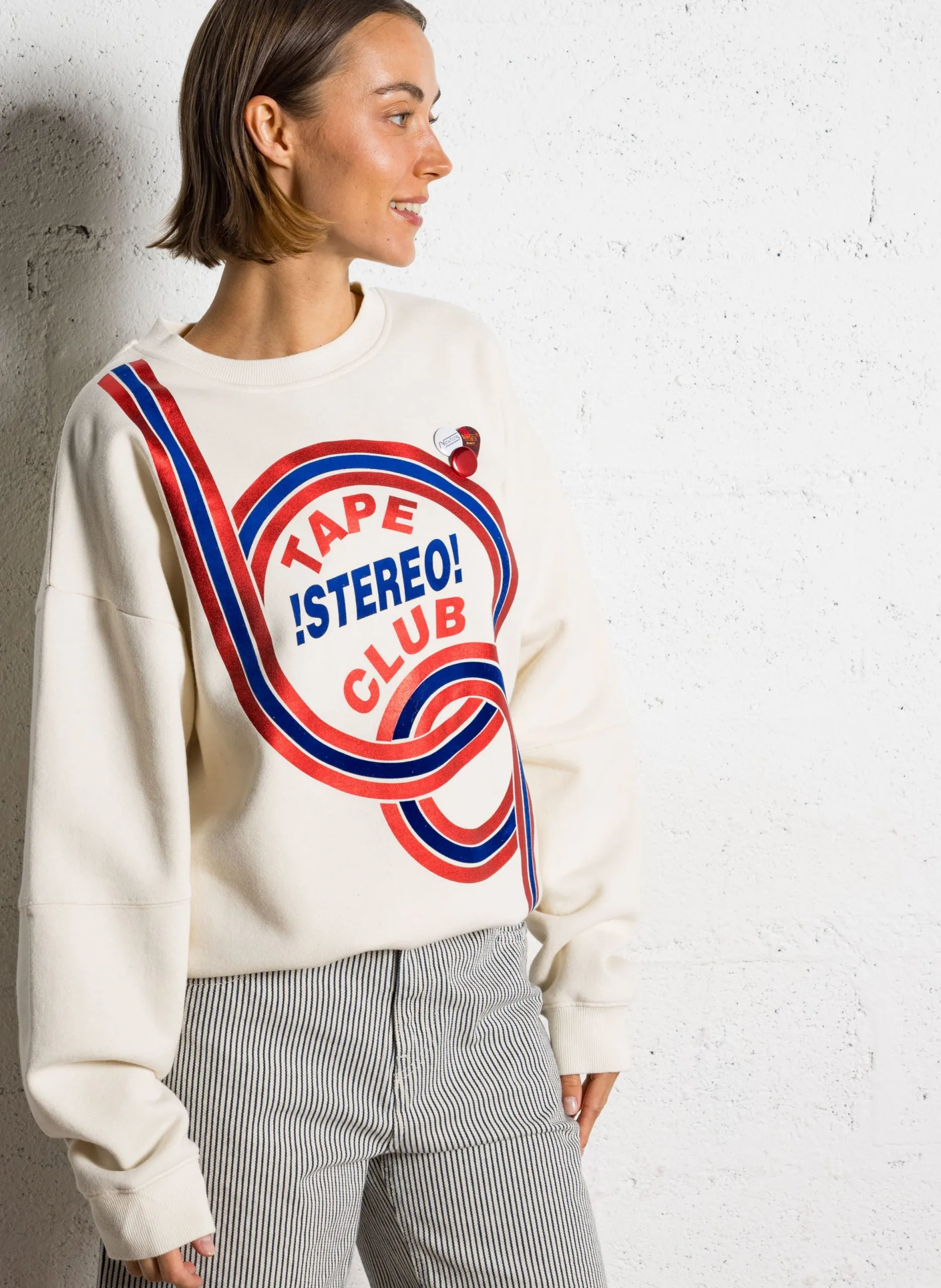 Sweatshirt aus Baumwoll-Mix Beige ROLLER TAPE