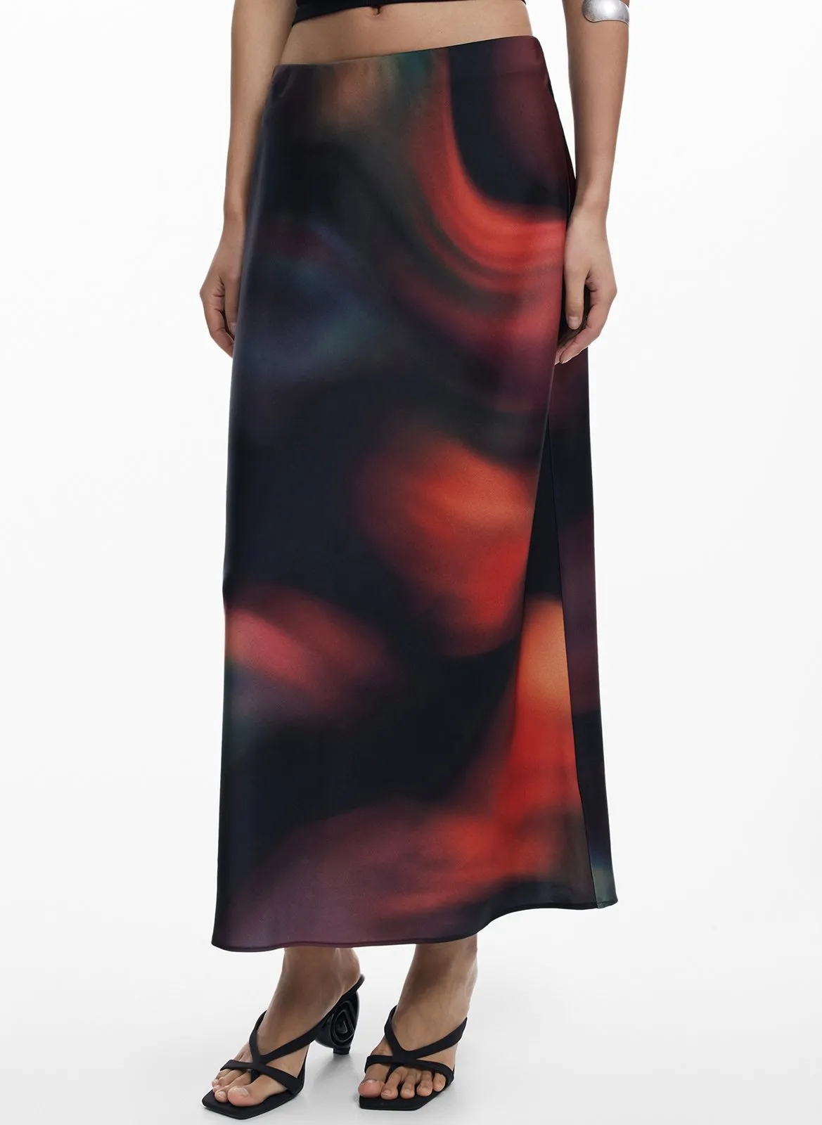 Kurzer Rock mit Print Rot