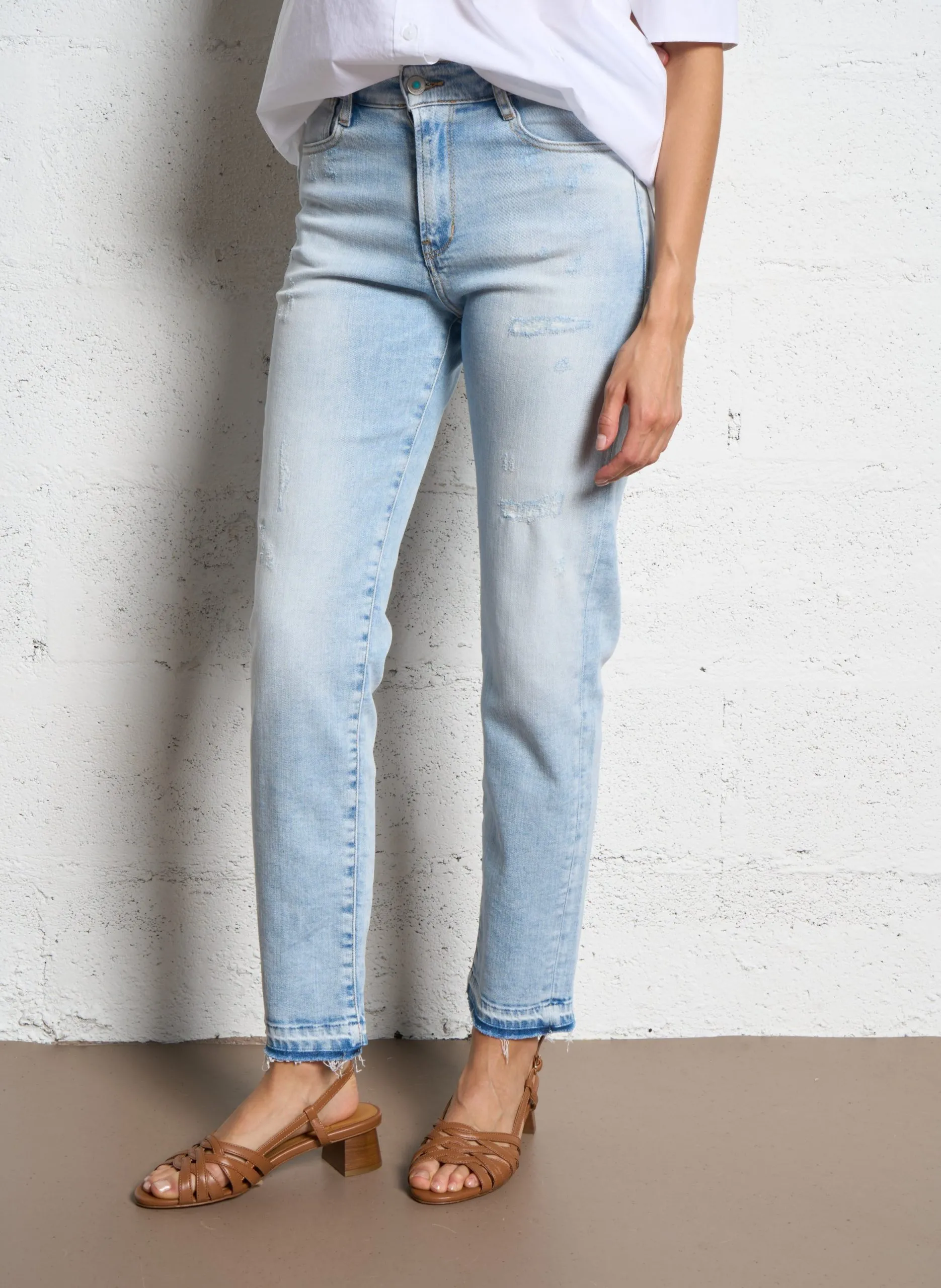 Gerade geschnittene Jeans - verwaschen Blau VALY