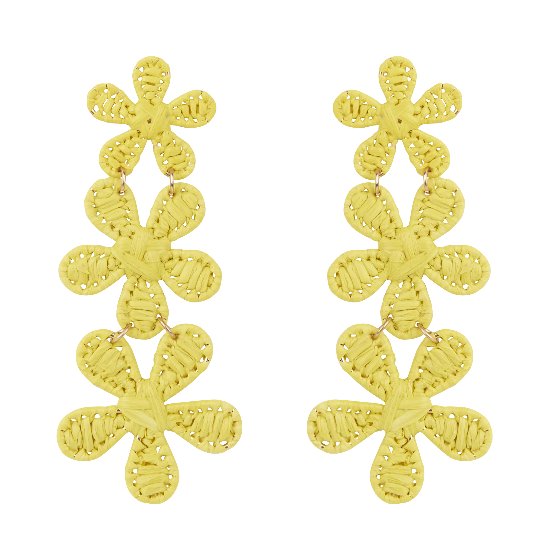 Ohrringe aus Raphia Grun MAELIE