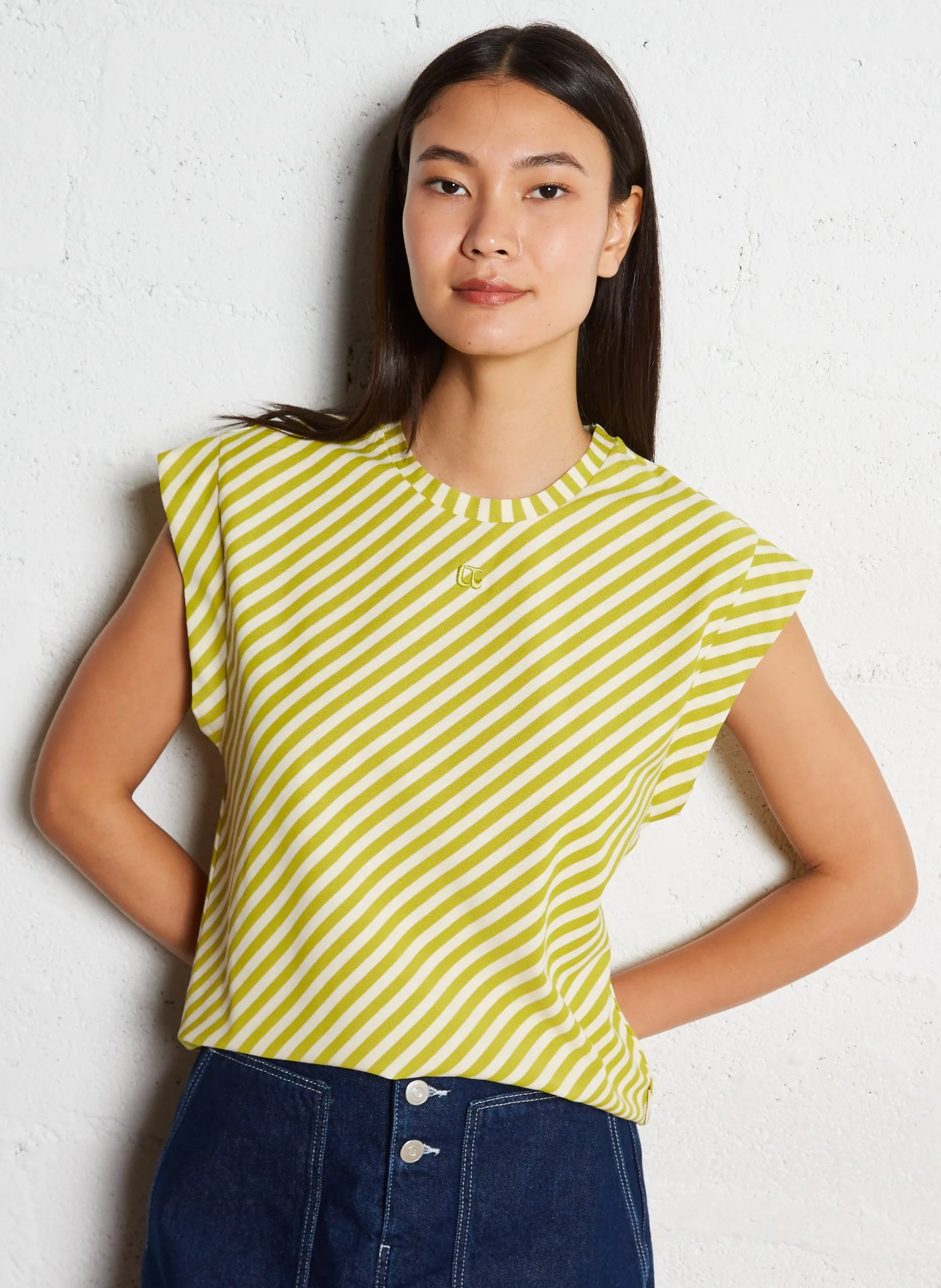 Gerades Top mit Print Grun MARABI