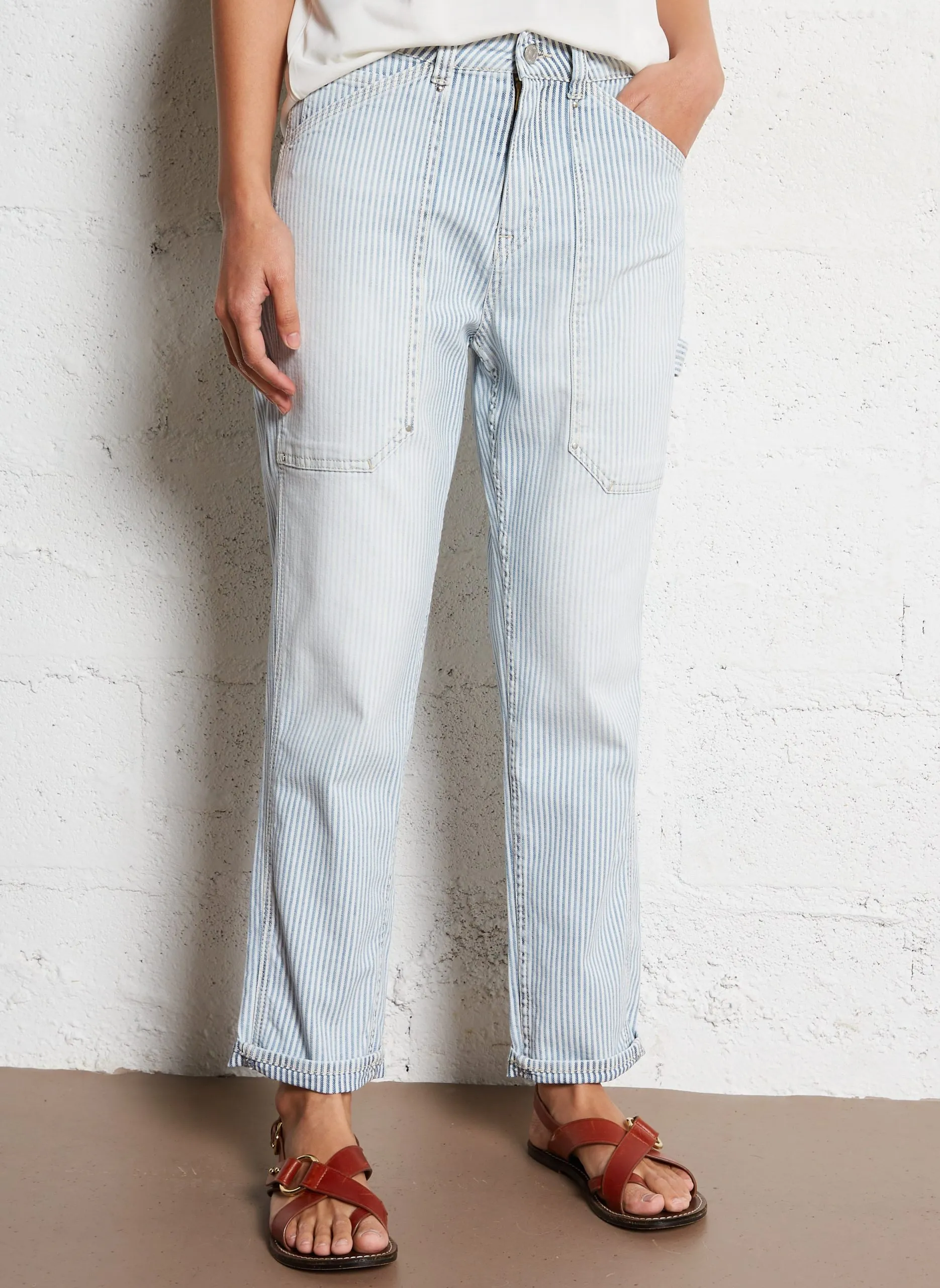 Straight Cut Jeans mit Streifen Blau UNION