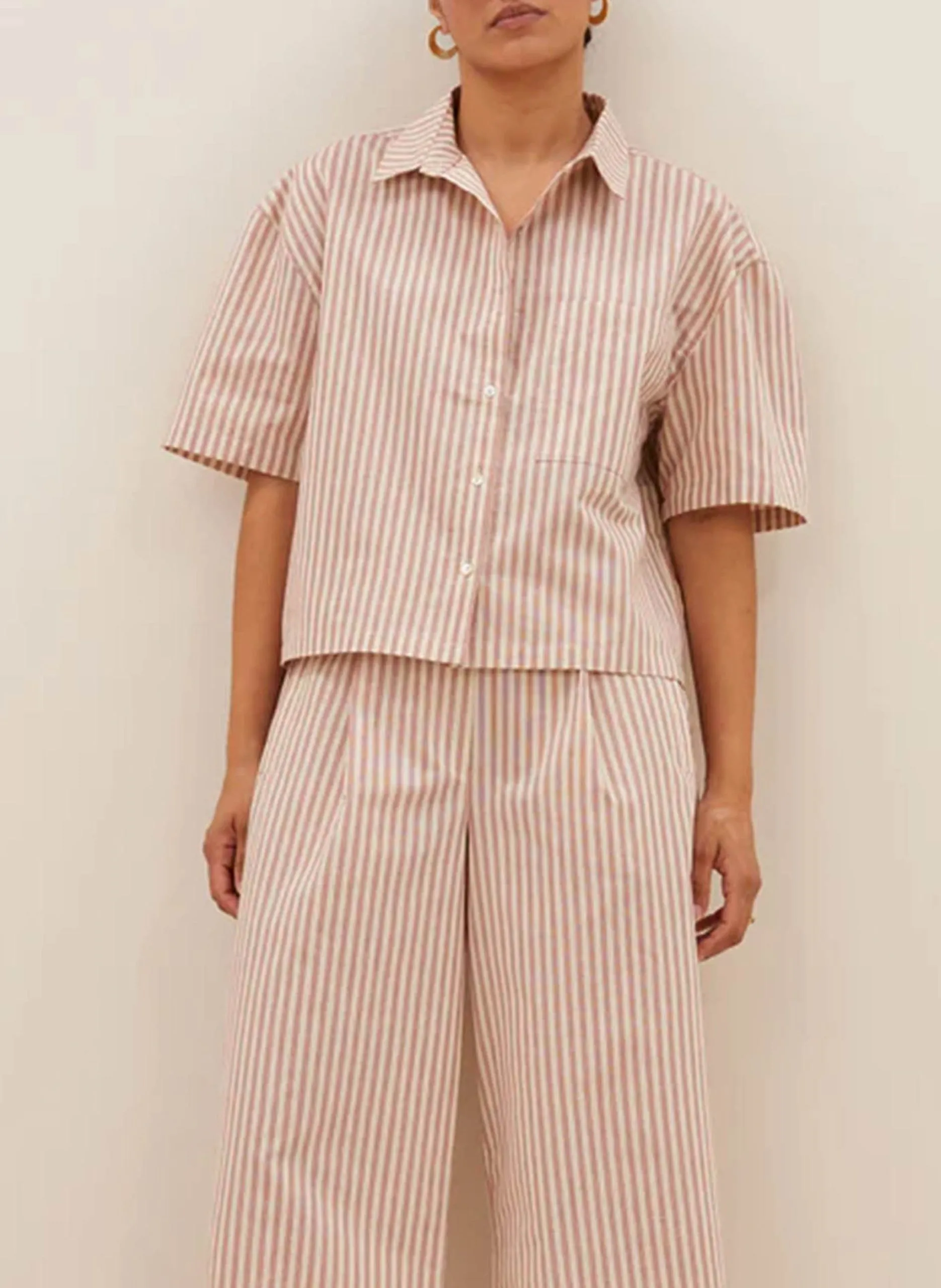 Asymmetrisches Top aus Baumwoll-Popeline Braun STELLA