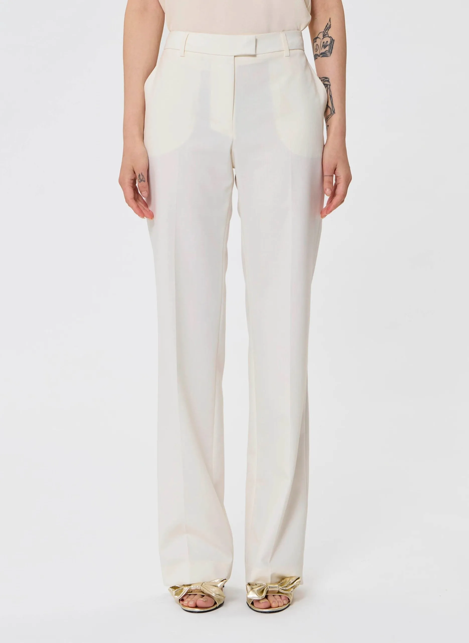 Gerade geschnittene Anzughose Beige POUPEE