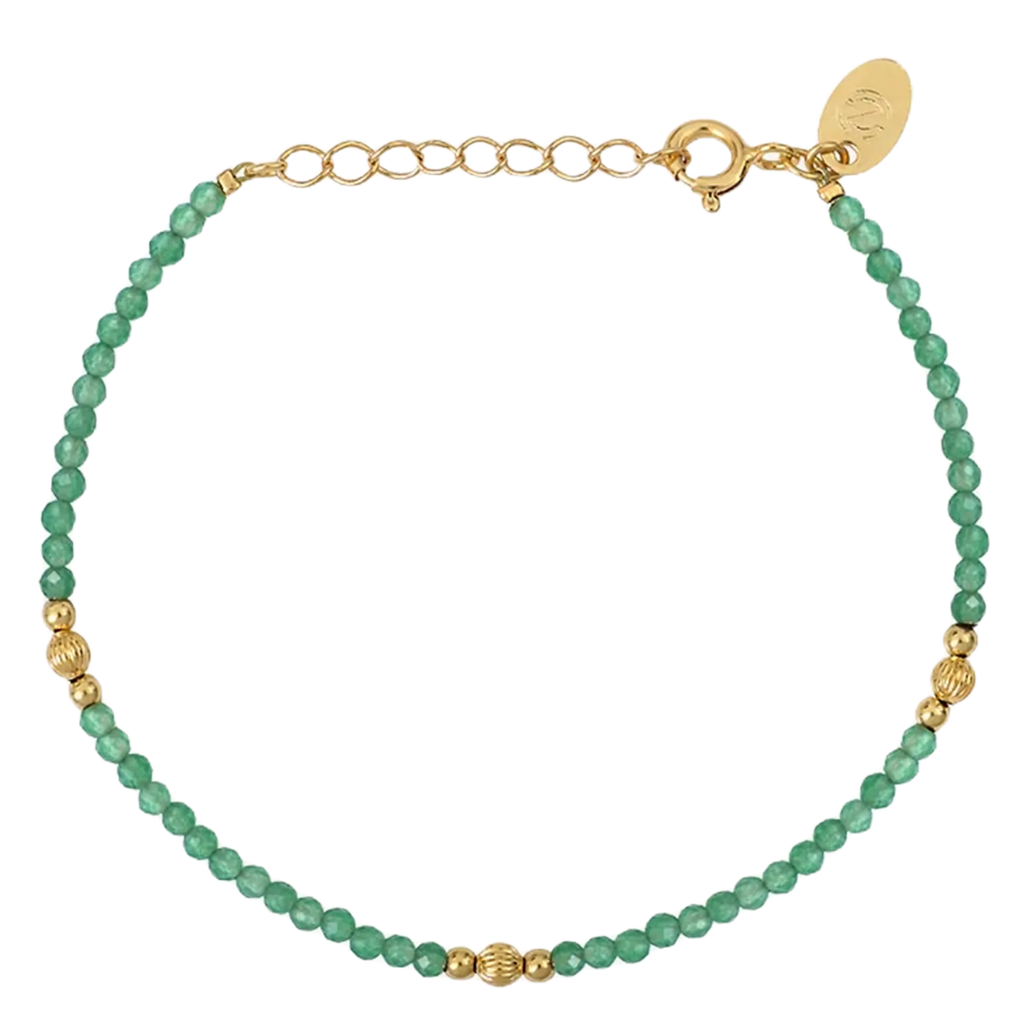 Armband aus vergoldetem Messing Grun JERI