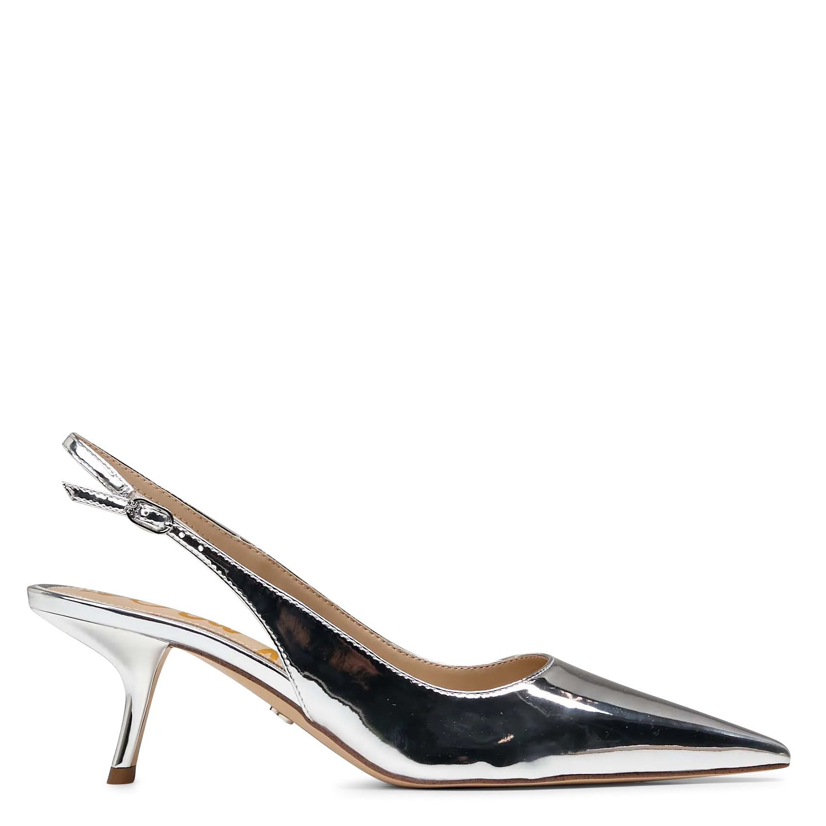 Metallic-Sandalen mit Absatz Silber BIANKA SLING