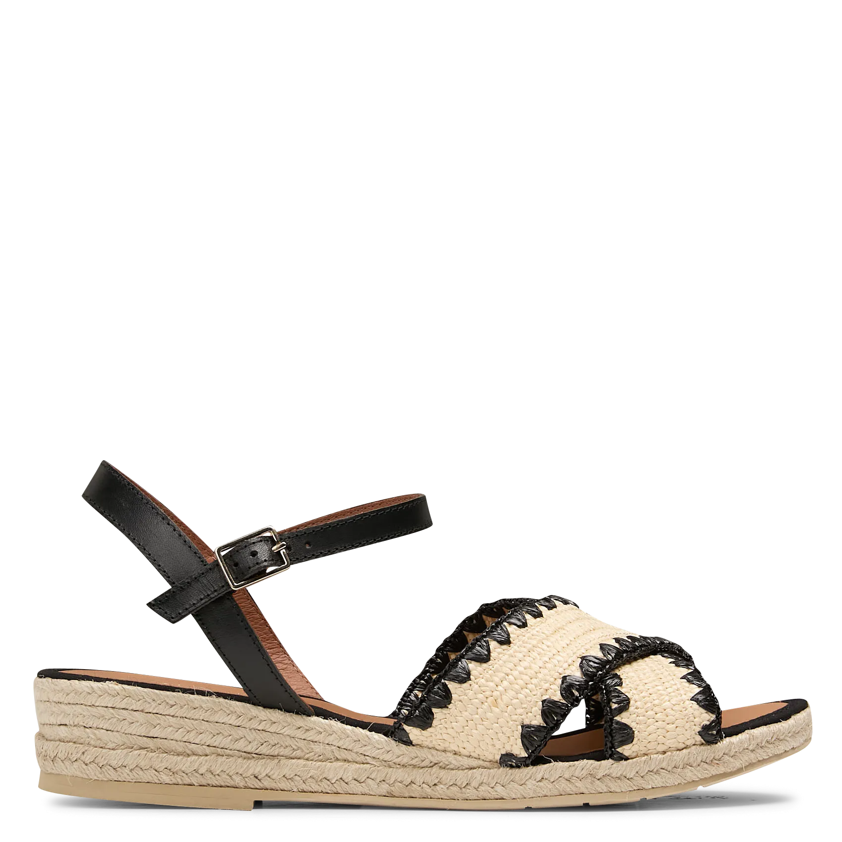 Espadrilles mit kleinem Raphia-Absatz Beige RODAS