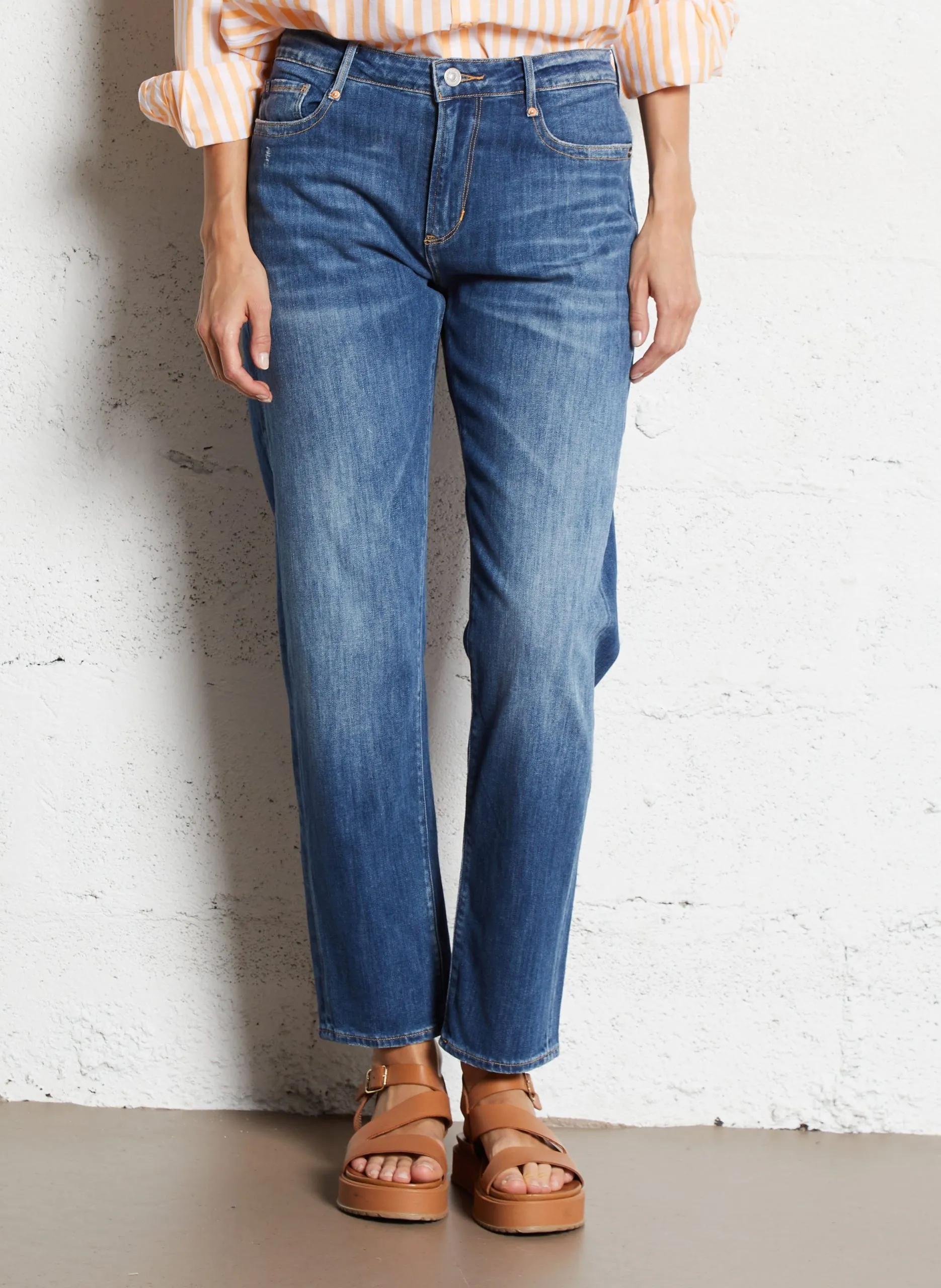 Boyfriend Jeans aus Baumwolle Blau LANA