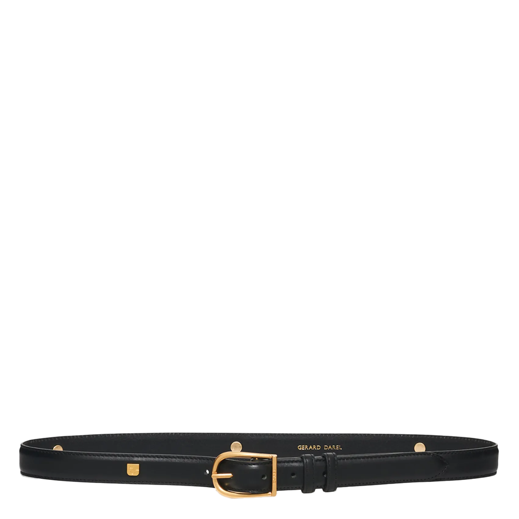 Schmaler Ledergürtel mit Schnalle Schwarz LE DIANE