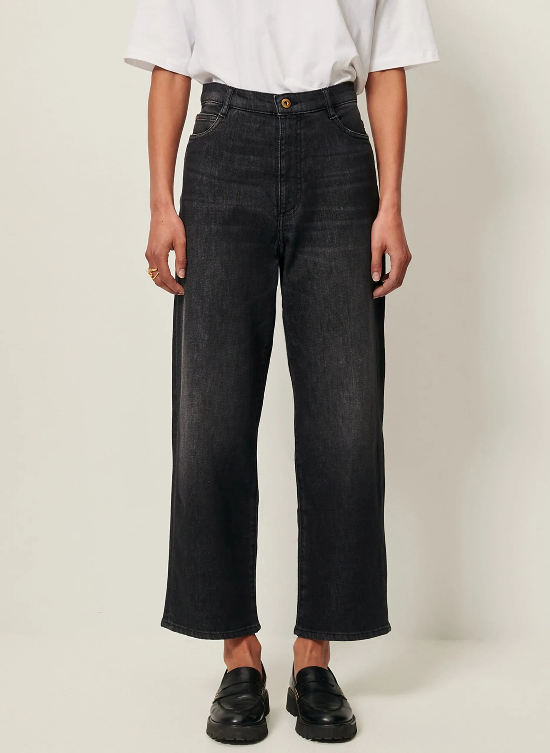 Flared Jeans aus Baumwolle mit hohem Bund Schwarz BAY CRUISE