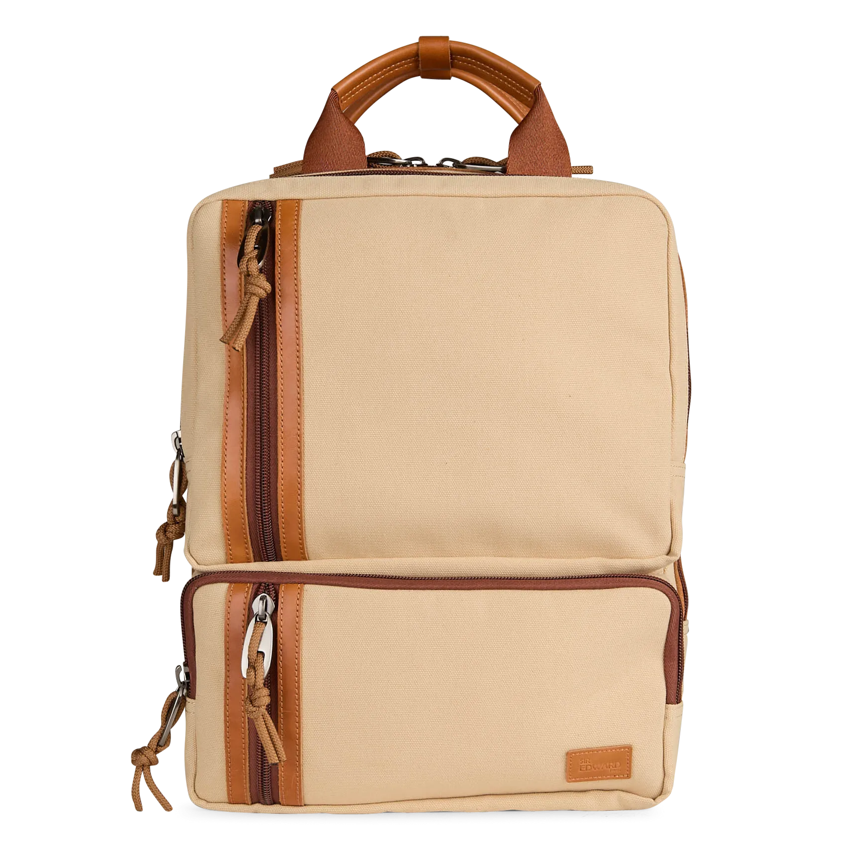 Rucksack mit mehreren Taschen aus gemischtem Leder Braun SIGMA