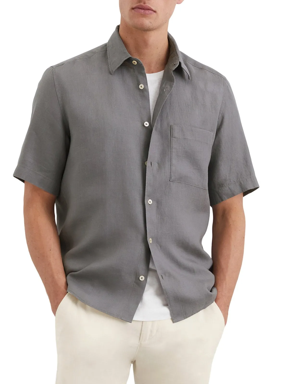 Regular-Fit-Hemd - aus Leinen Grau