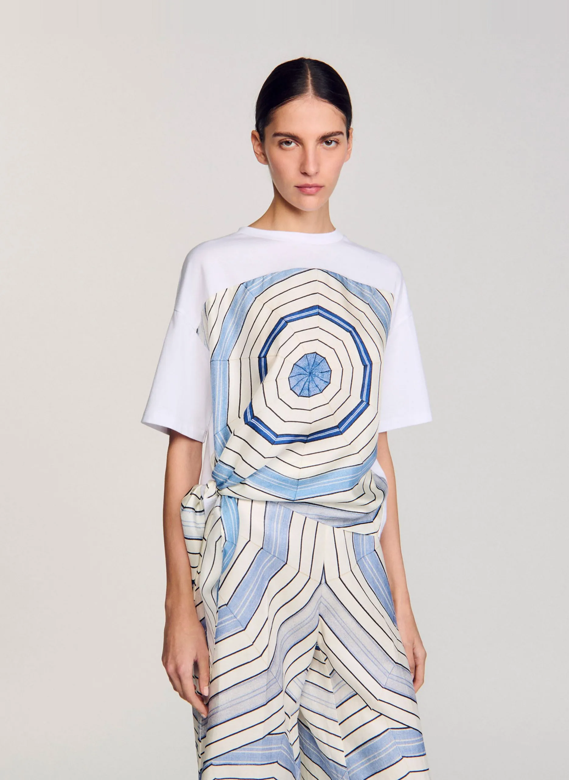 Oversize-Baumwoll-T-Shirt Blau