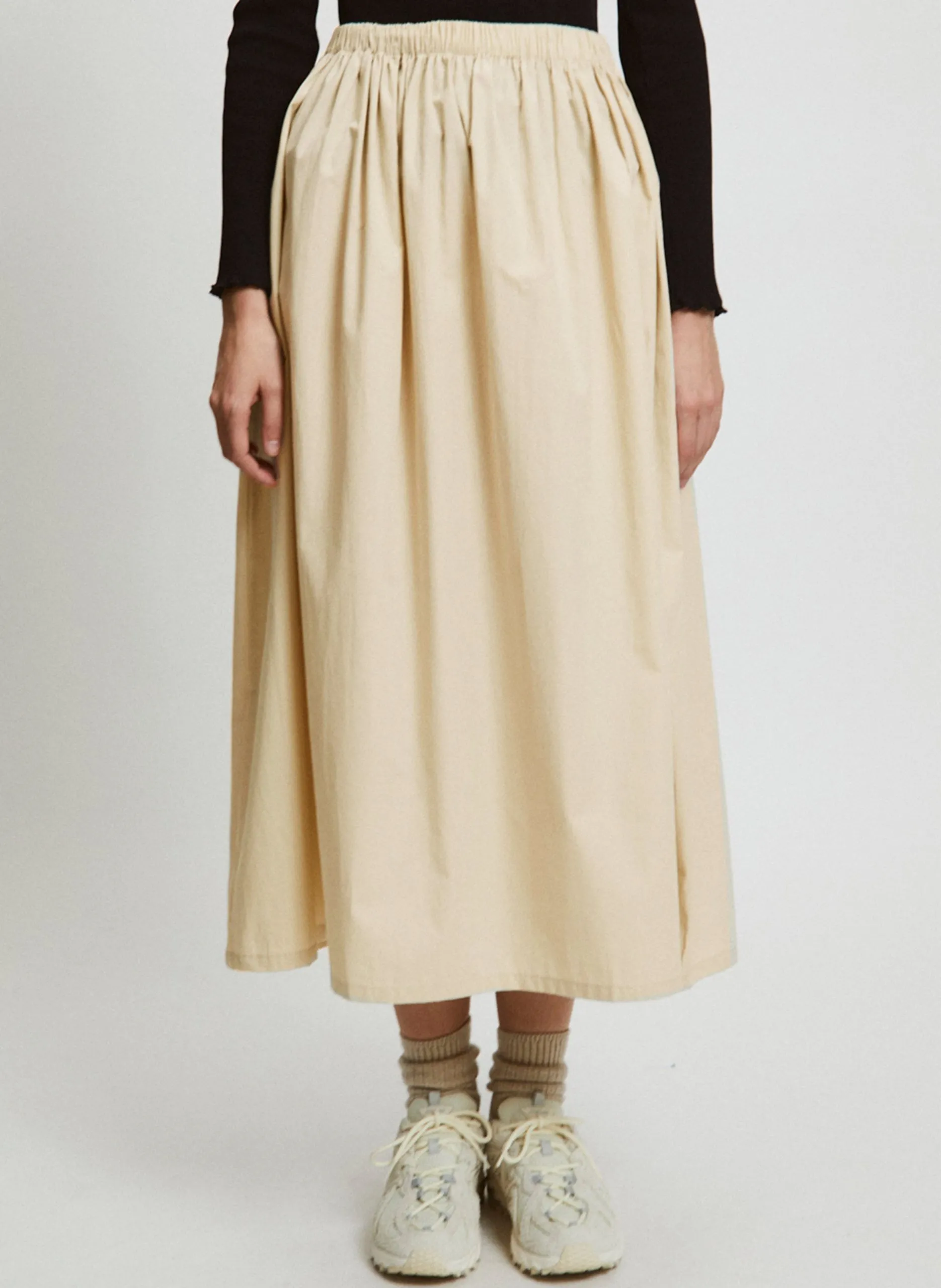 Trapezrock aus Baumwolle Beige FISHER