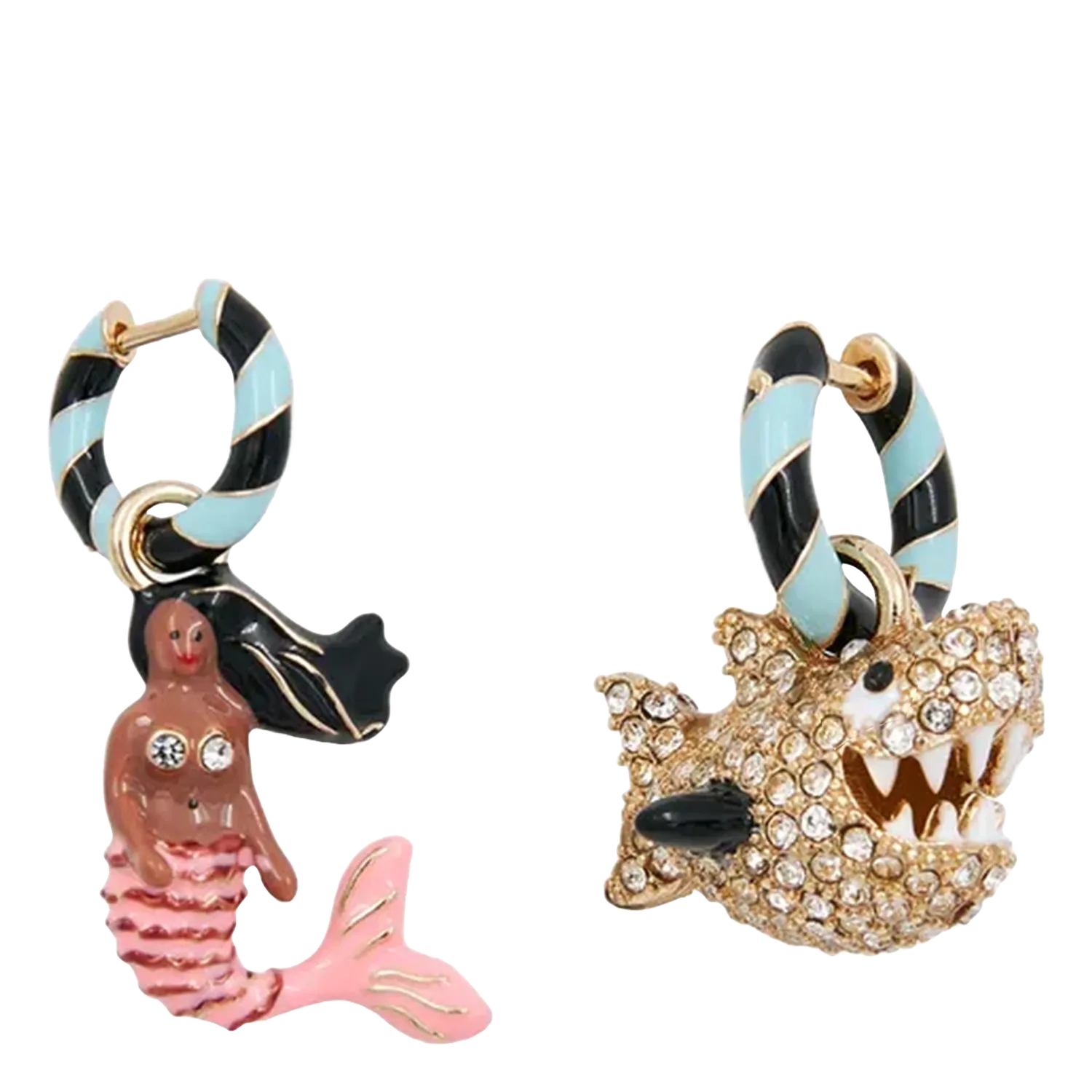 Durchbohrte hängende Ohrringe Blau HERMAID