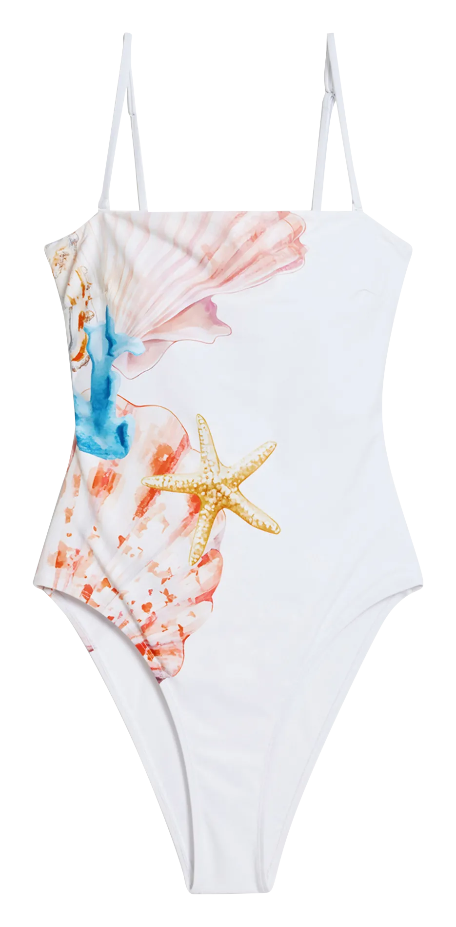 Badeanzug - mit Aufdruck Weiss