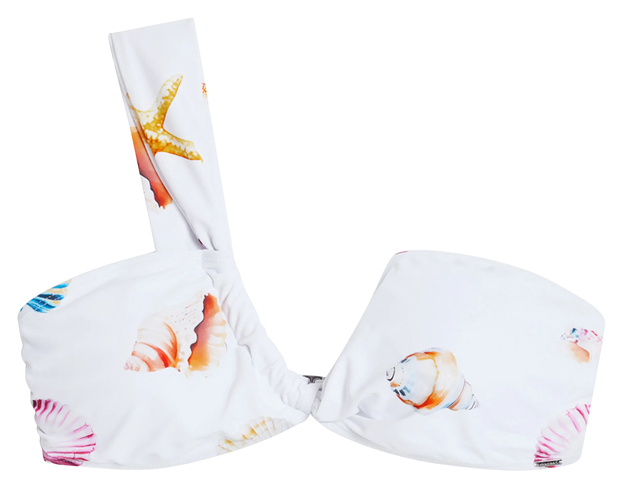 Bedrucktes Bikinioberteil Weiss