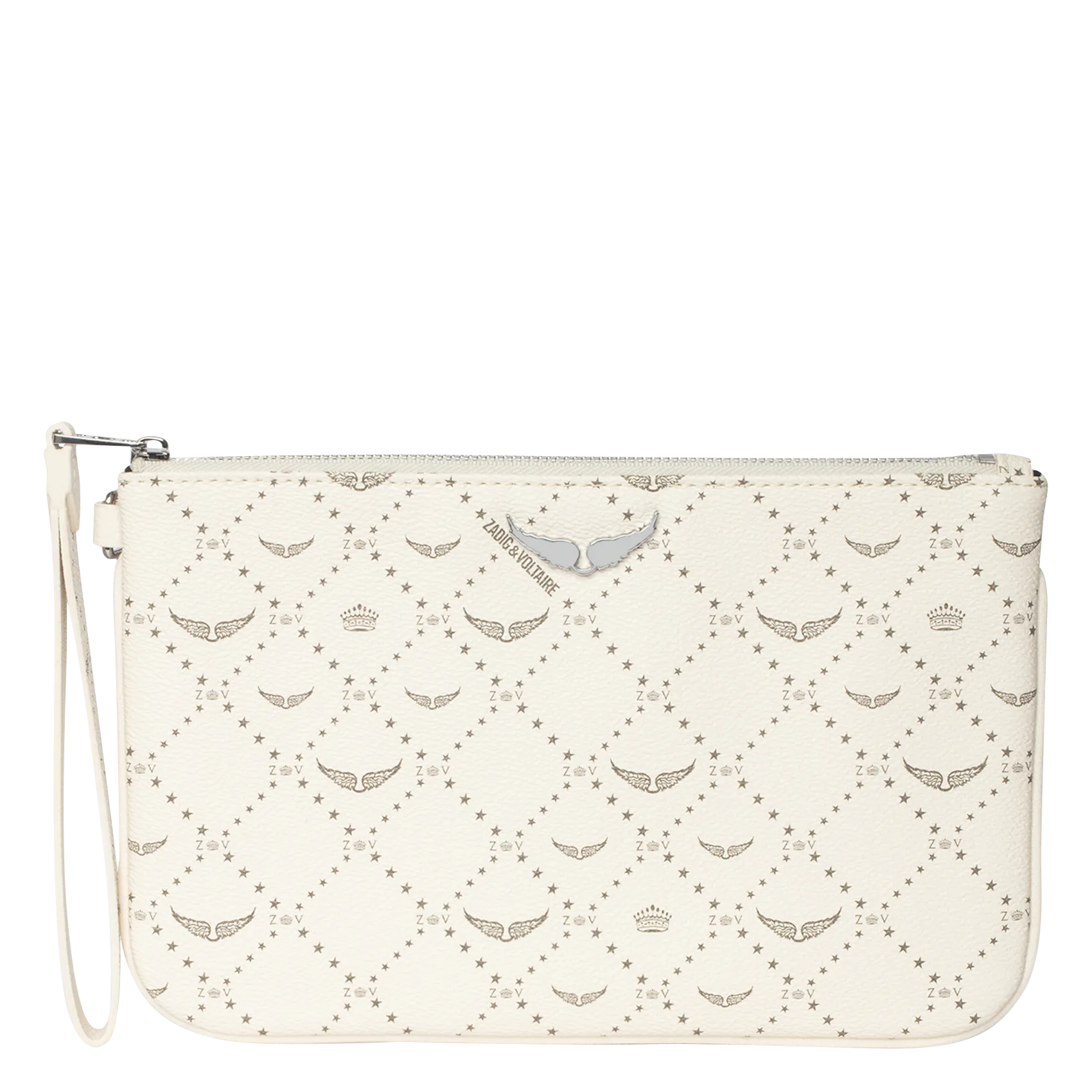 Monogramm Leinwand Clutch Weiss Z POUCH