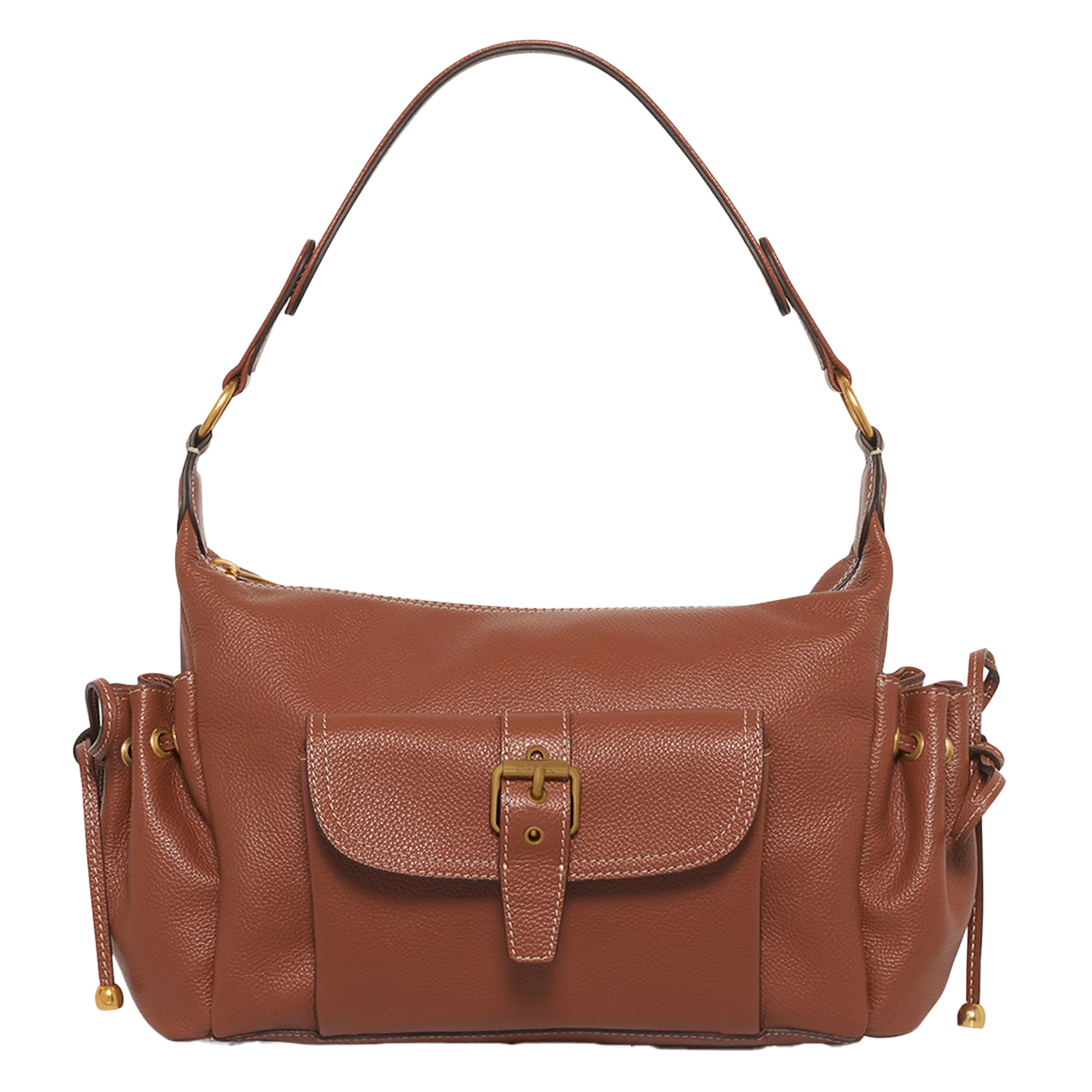 Schultertasche aus Leder Braun LE EMA