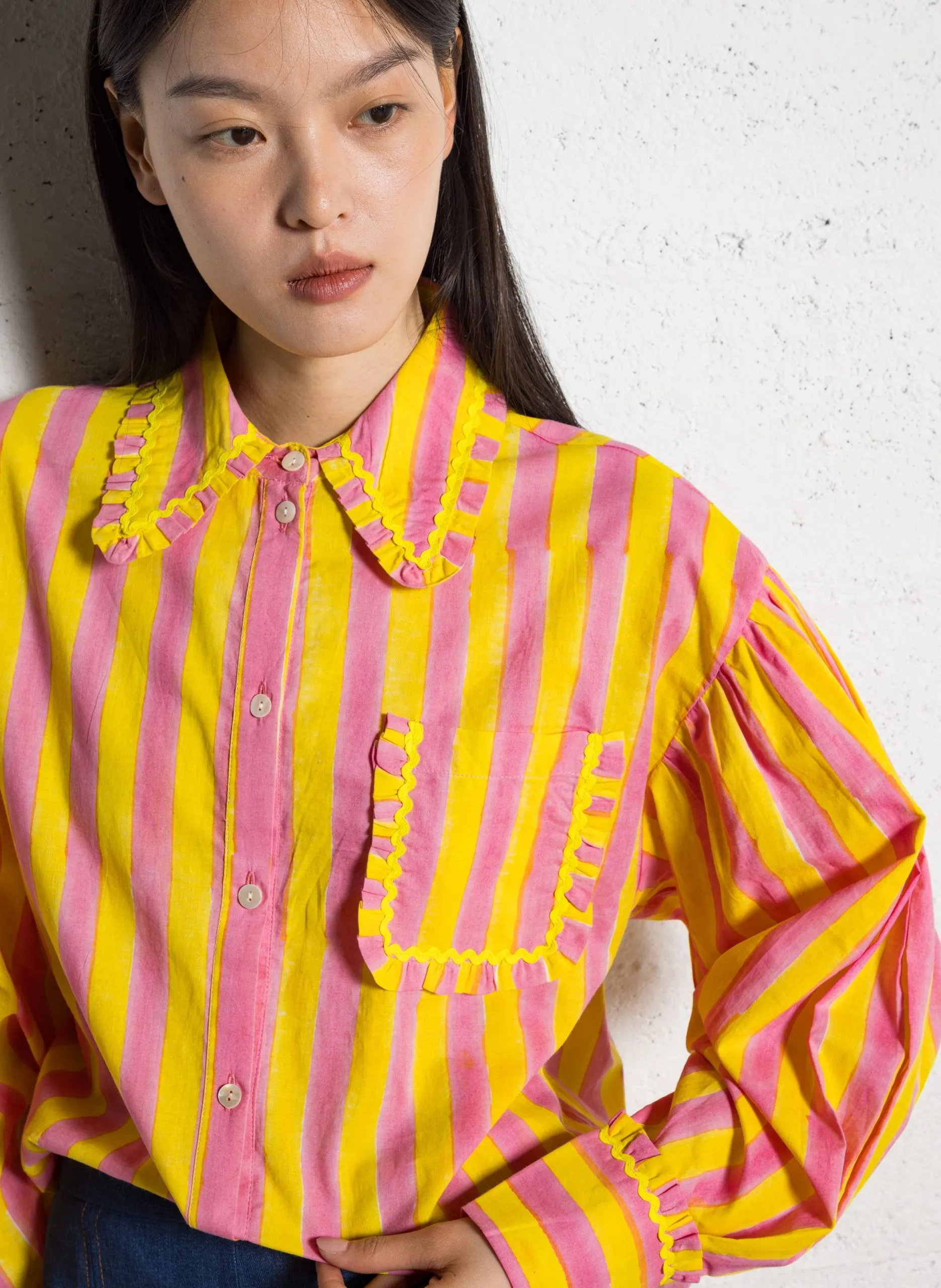 Celena - Oversize-Hemd aus gestreifter Baumwolle Mehrfarbig MAIA