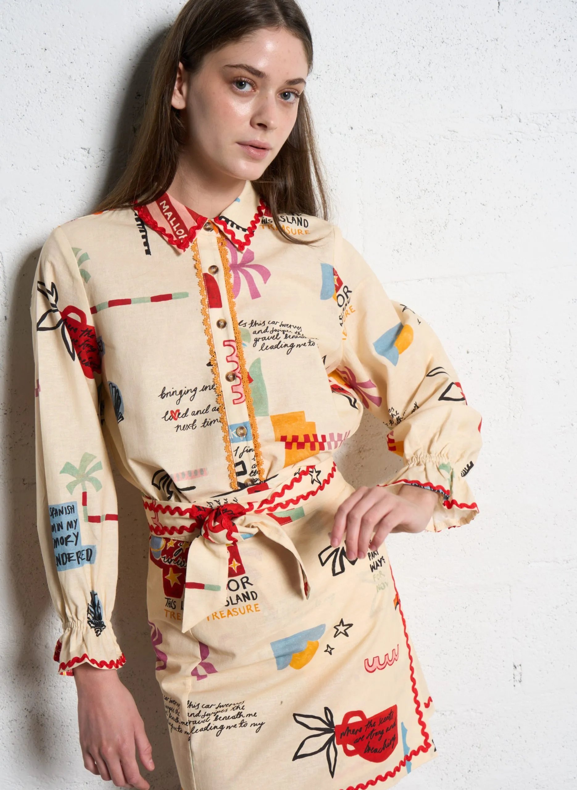 Bluse aus Baumwoll-Mix mit klassischem Kragen Mehrfarbig POEMA GEANIE